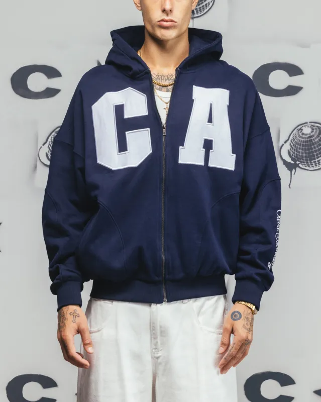 Carre Legacy Panelled Zip Hoodie Navy sold by Culture Kings