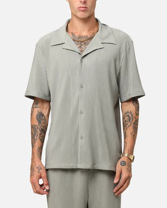 XXIII Pleated Button Up Shirt Olive sold by Culture Kings