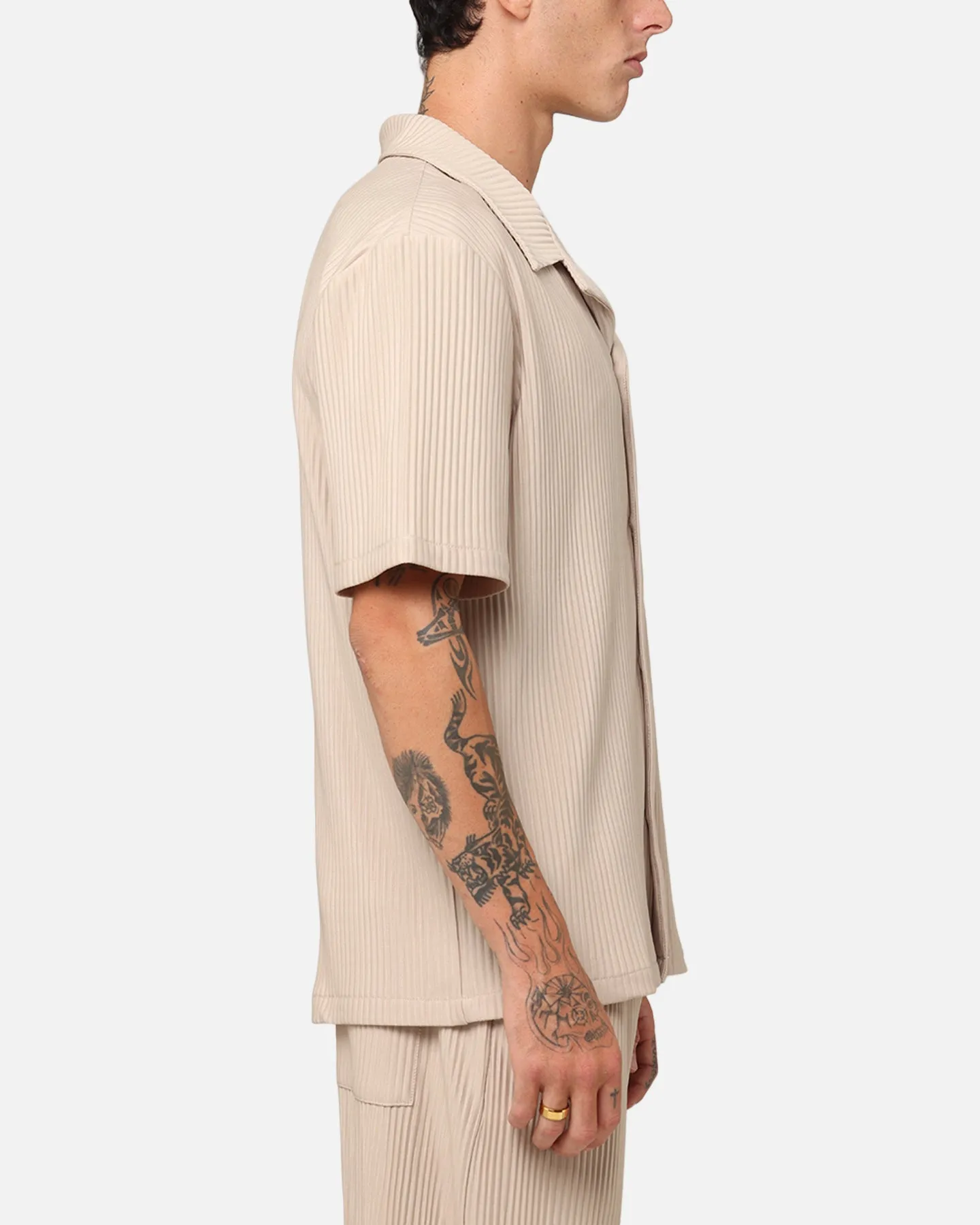 XXIII Pleated Button Up Shirt Tan sold by Culture Kings product image thumbnail 4
