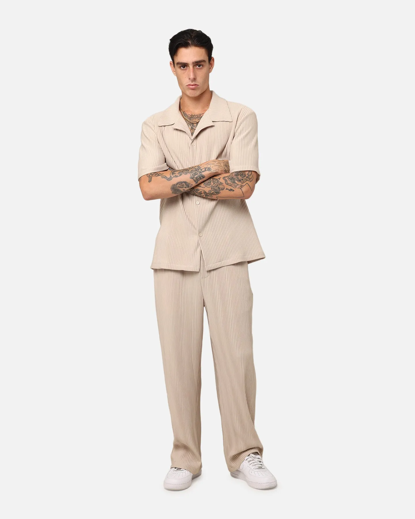 XXIII Pleated Button Up Shirt Tan sold by Culture Kings product image thumbnail 2