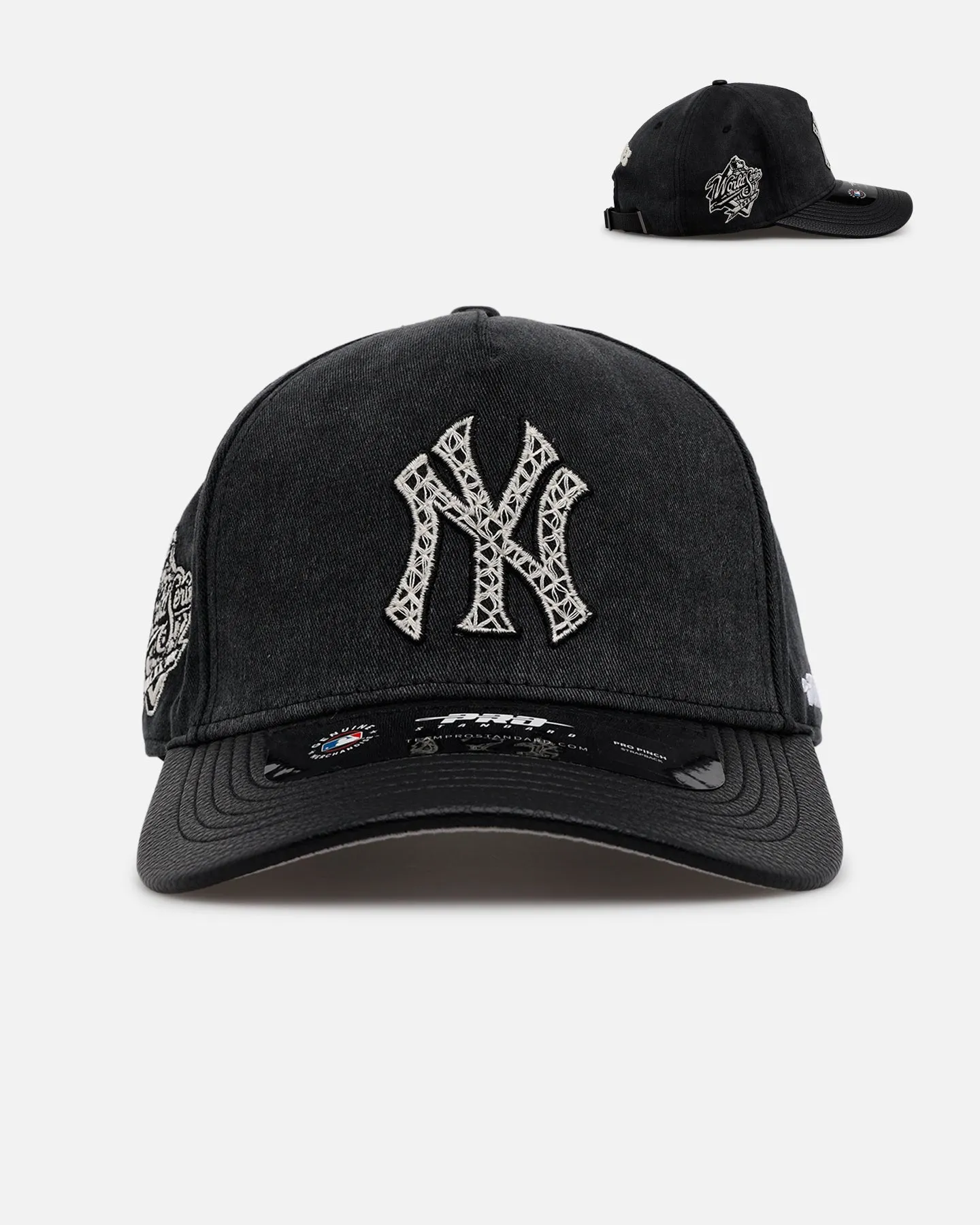 Pro Standard New York Yankees 'Yankees Raffia Applique' Strapback Black Acidwash sold by Culture Kings