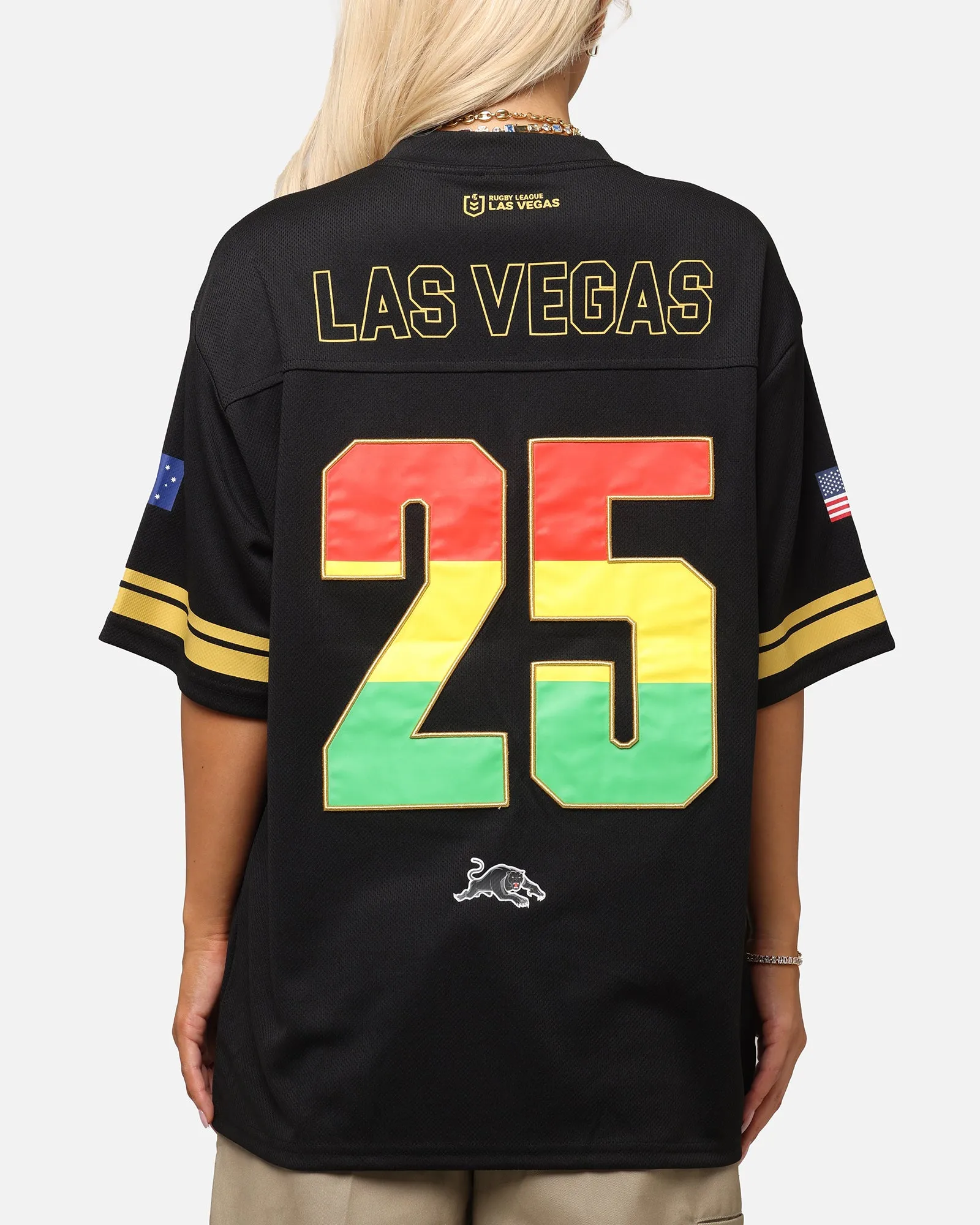 Bleacher Athletic Penrith Panthers NRL 2025 Las Vegas Round Grid Iron T-Shirt Official Team Colour sold by Culture Kings product image thumbnail 2