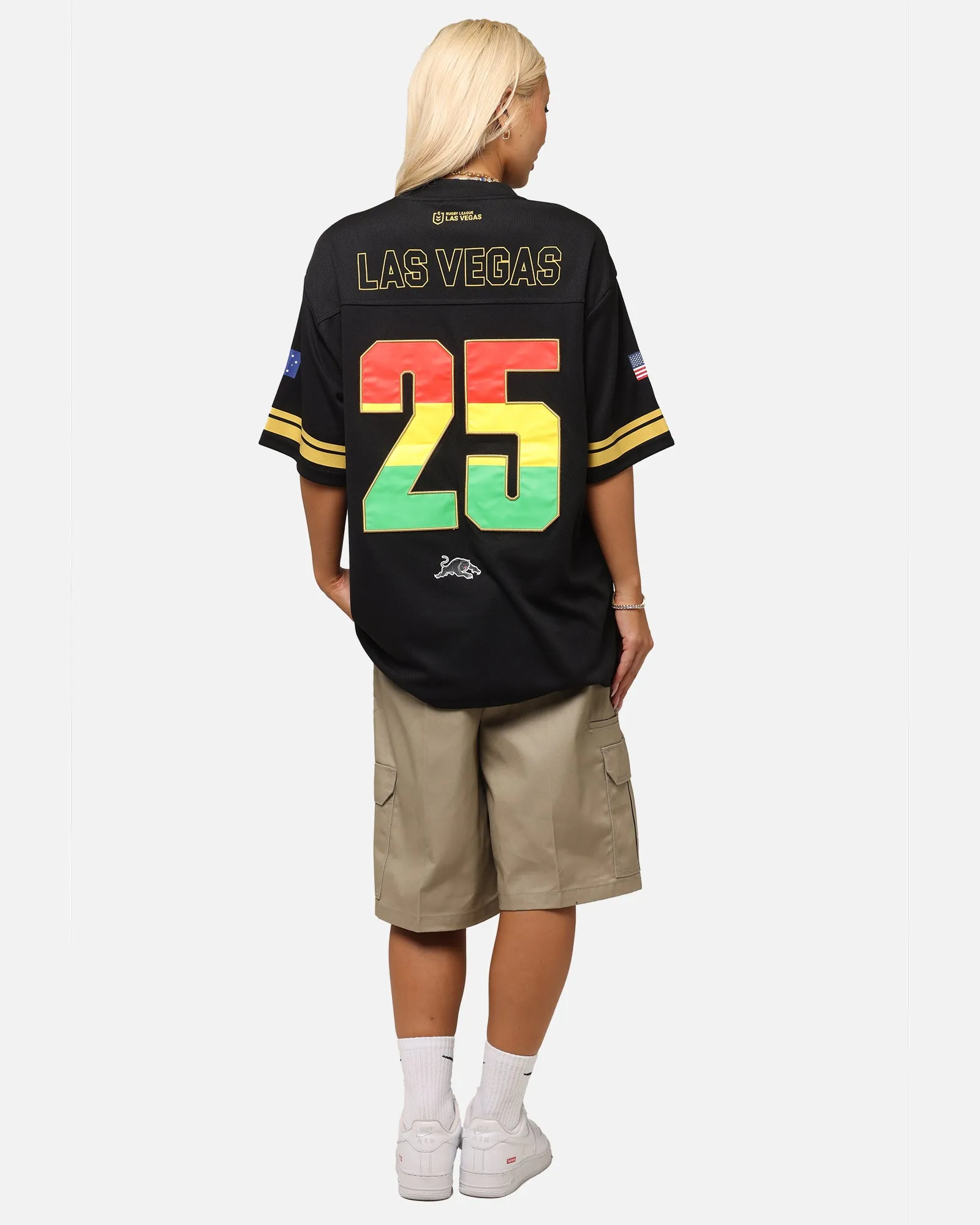 Bleacher Athletic Penrith Panthers NRL 2025 Las Vegas Round Grid Iron T-Shirt Official Team Colour sold by Culture Kings product image thumbnail 4