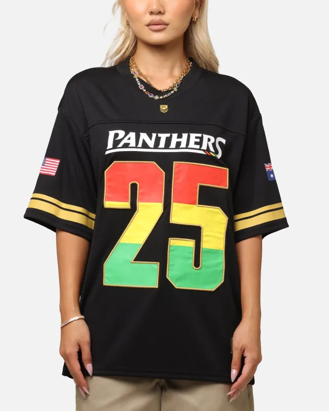Bleacher Athletic Penrith Panthers NRL 2025 Las Vegas Round Grid Iron T-Shirt Official Team Colour sold by Culture Kings