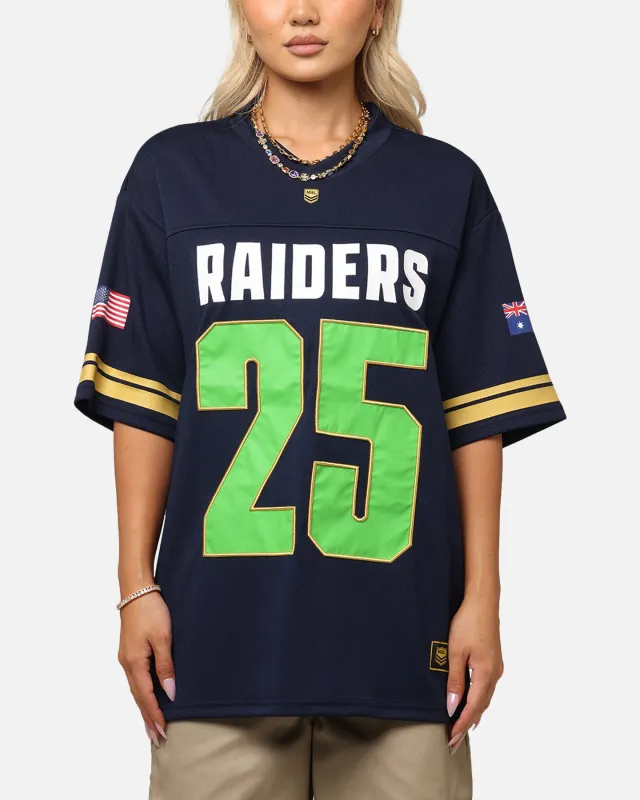 Bleacher Athletic Canberra Raiders NRL 2025 Las Vegas Round Grid Iron T-Shirt Official Team Colour sold by Culture Kings