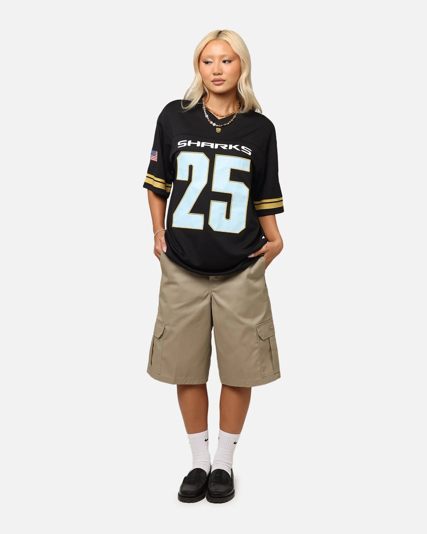 Bleacher Athletic Cronulla Sutherland Sharks NRL 2025 Las Vegas Round Grid Iron T-Shirt Official Team Colour sold by Culture Kings product image thumbnail 3