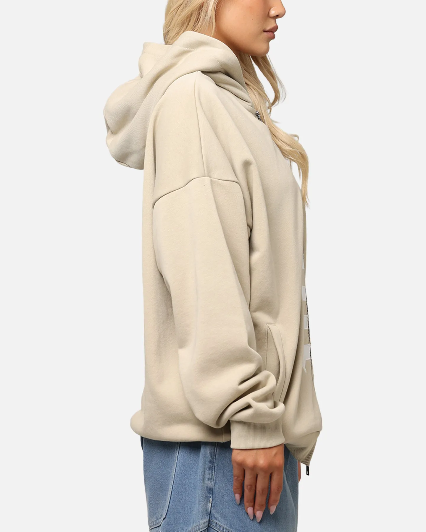 Saint Morta Gothic Distressed Zip Hoodie Stone sold by Culture Kings product image thumbnail 4