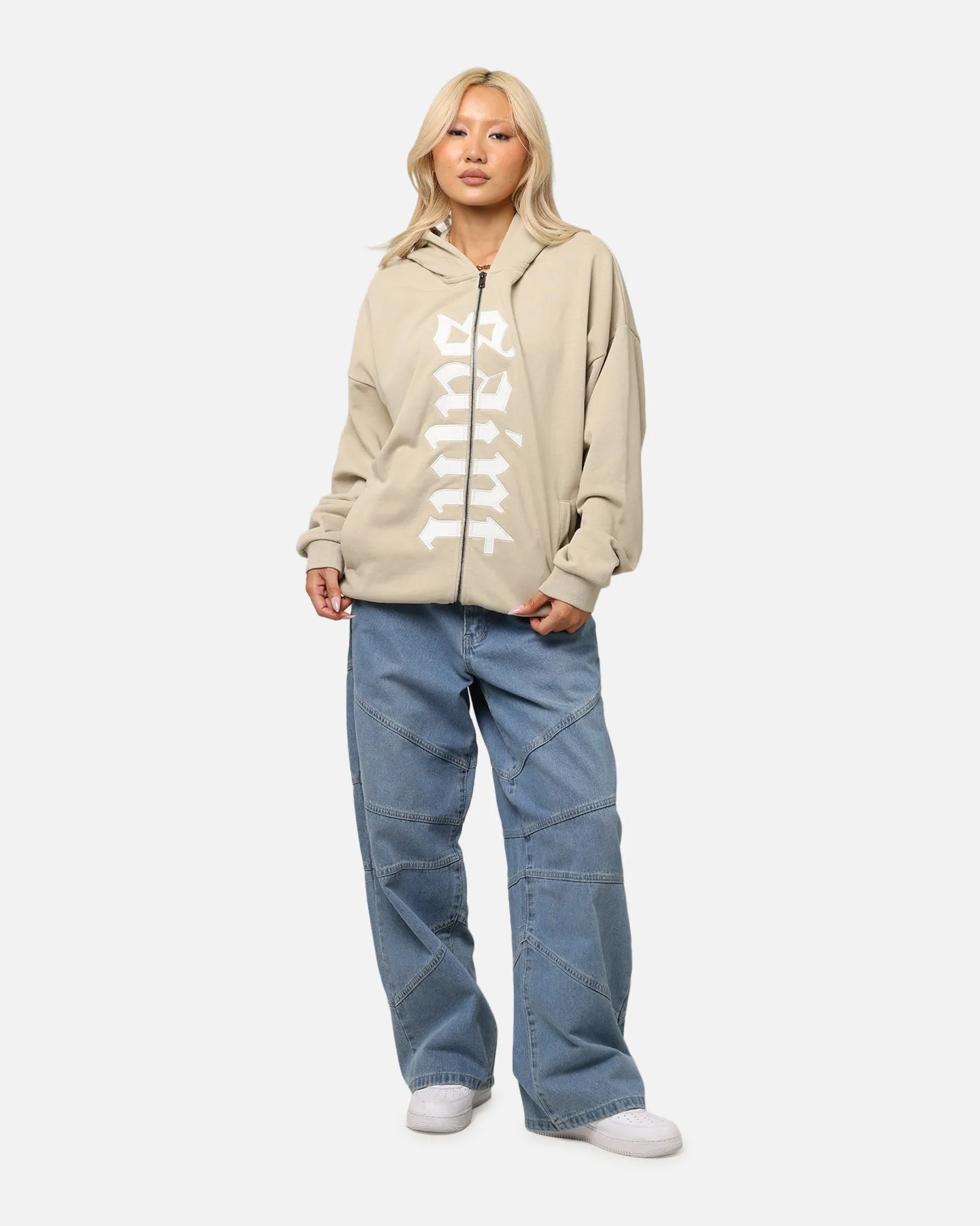 Saint Morta Gothic Distressed Zip Hoodie Stone sold by Culture Kings product image thumbnail 3