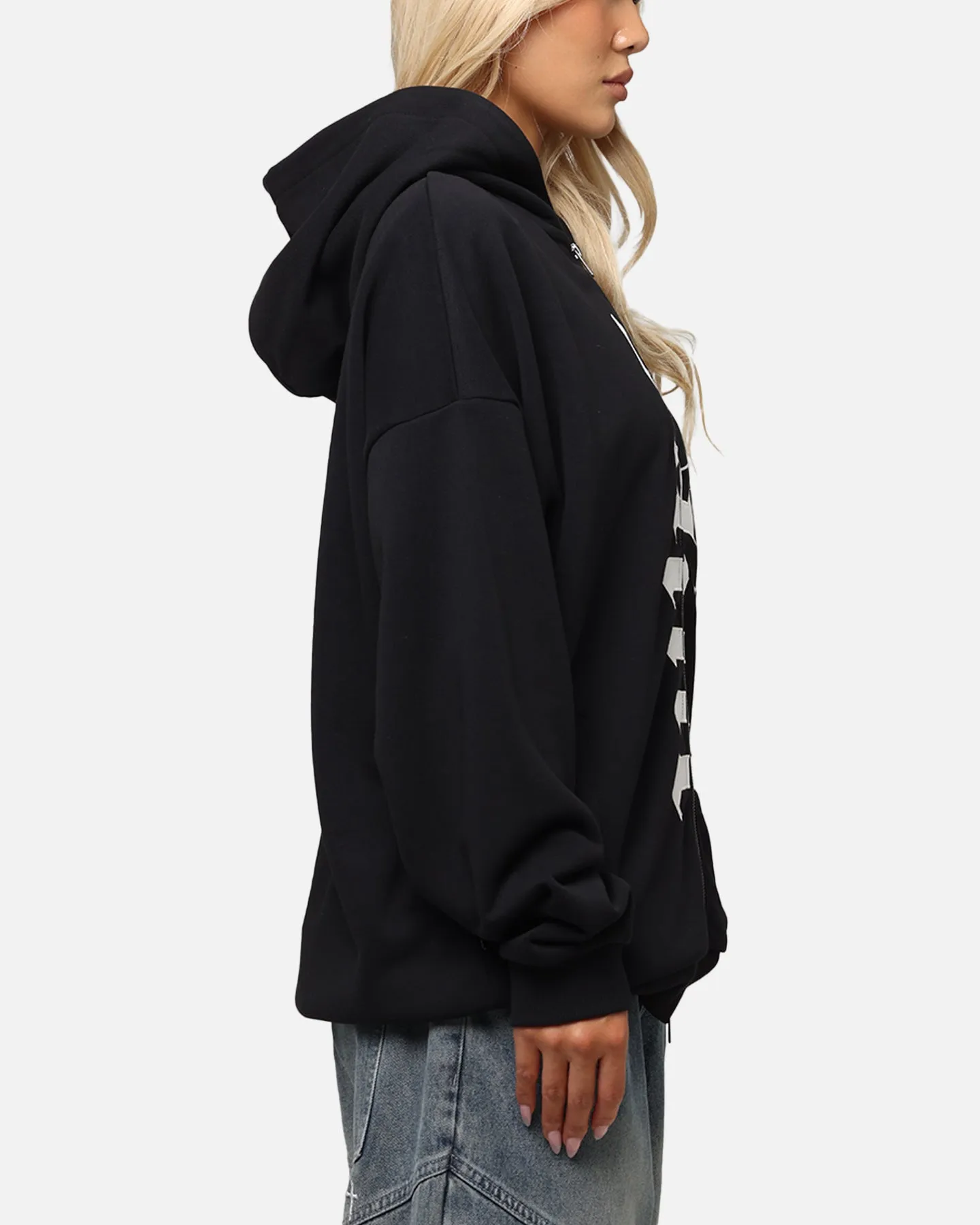 Saint Morta Gothic Distressed Zip Hoodie Black sold by Culture Kings product image thumbnail 4