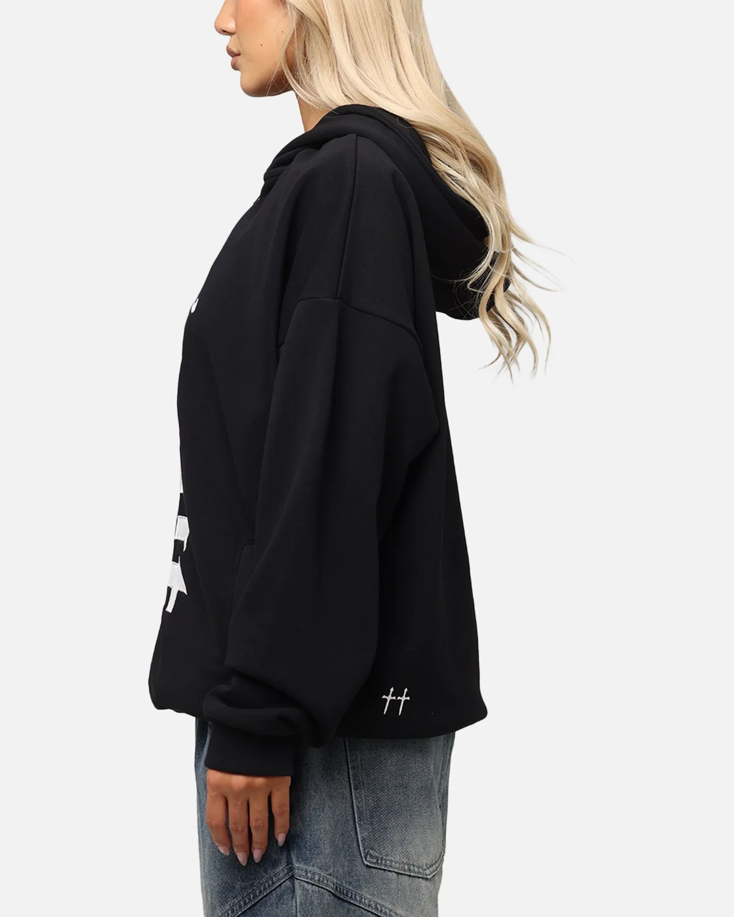 Saint Morta Gothic Distressed Zip Hoodie Black sold by Culture Kings product image thumbnail 5