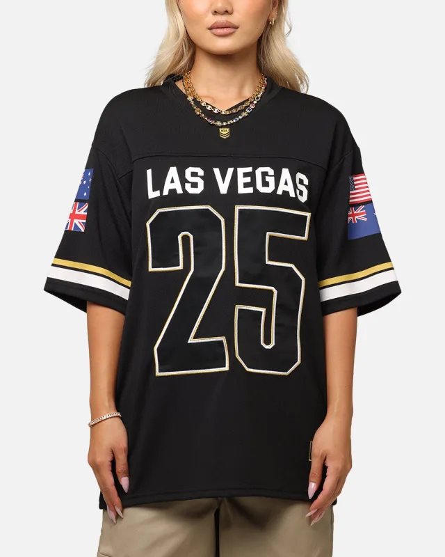 Bleacher Athletic NRL 2025 Las Vegas Round Grid Iron T-Shirt Black sold by Culture Kings