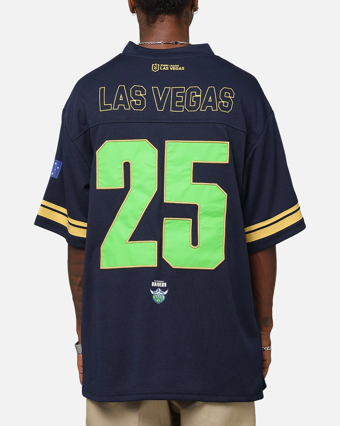 Bleacher Athletic Canberra Raiders NRL 2025 Las Vegas Round Grid Iron T-Shirt Official Team Colour sold by Culture Kings product image thumbnail 2