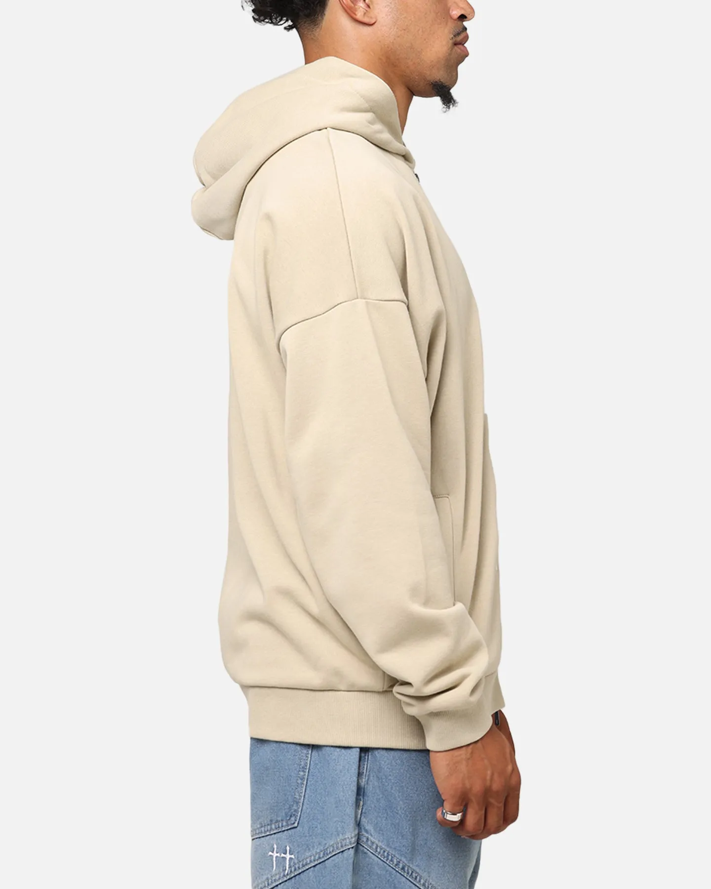 Saint Morta Gothic Distressed Zip Hoodie Stone sold by Culture Kings product image thumbnail 4