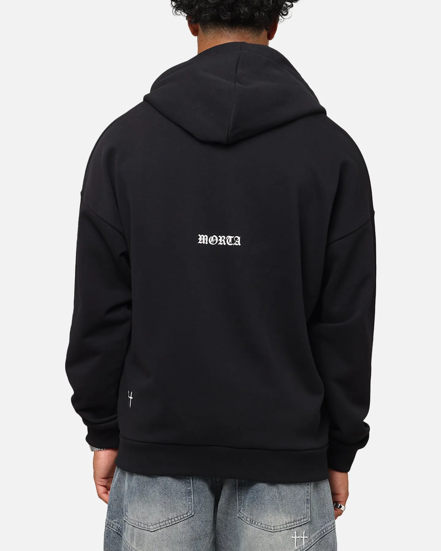 Saint Morta Gothic Distressed Zip Hoodie Black sold by Culture Kings product image thumbnail 2