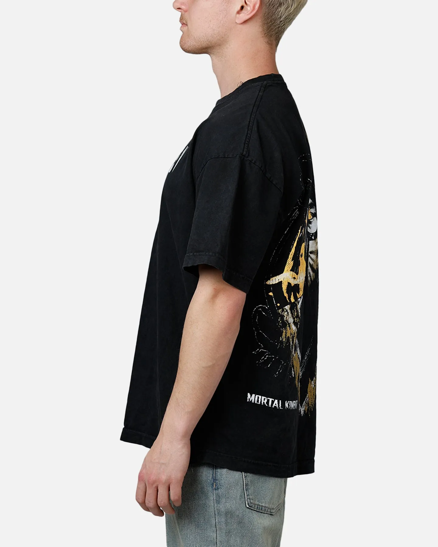 Goat Crew X Mortal Kombat Scorpion Fire Vintage T-Shirt Black Acidwash sold by Culture Kings product image thumbnail 5