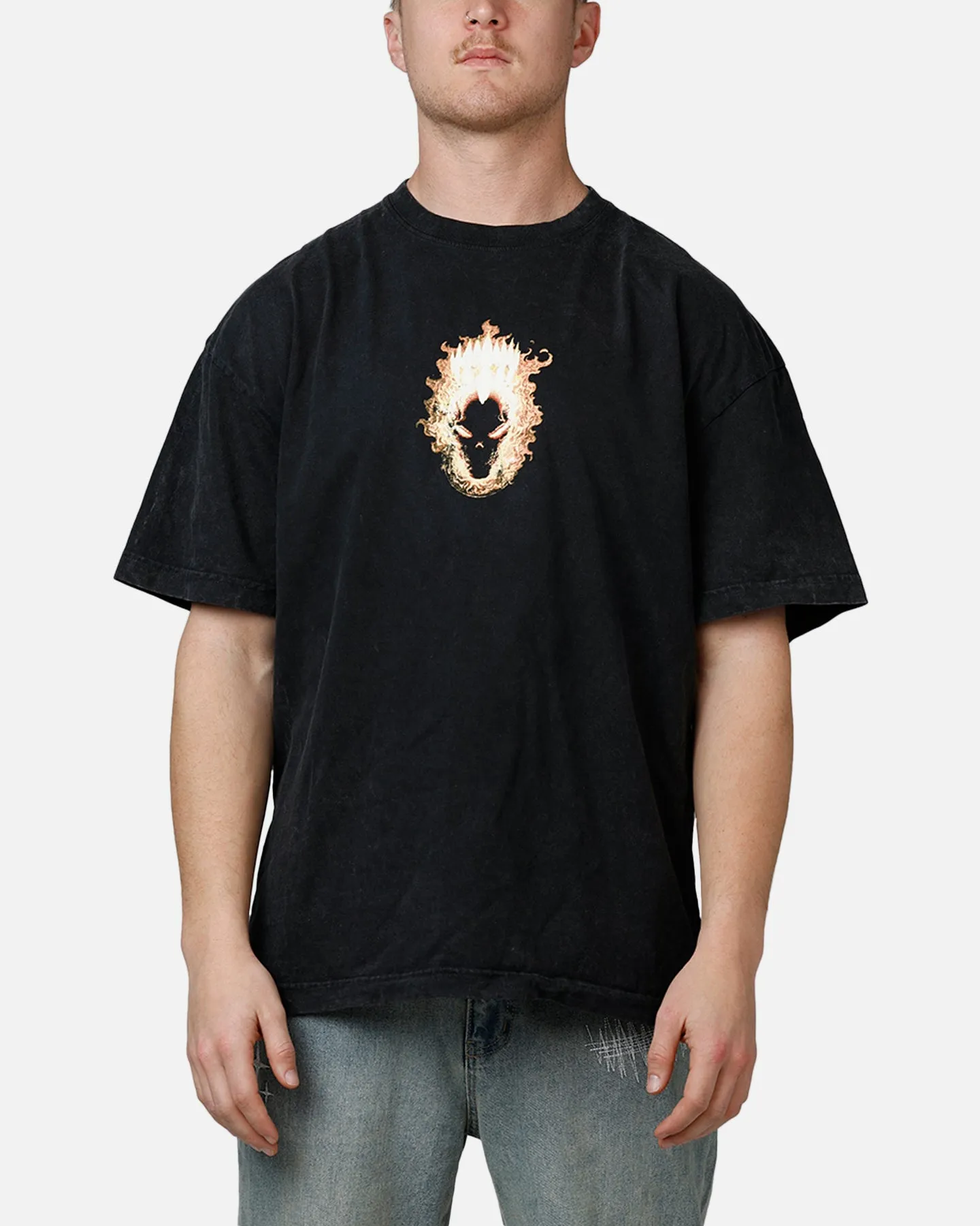 Goat Crew Marvel Ghost Rider Fire Vintage T-Shirt Black Acidwash sold by Culture Kings product image thumbnail 2