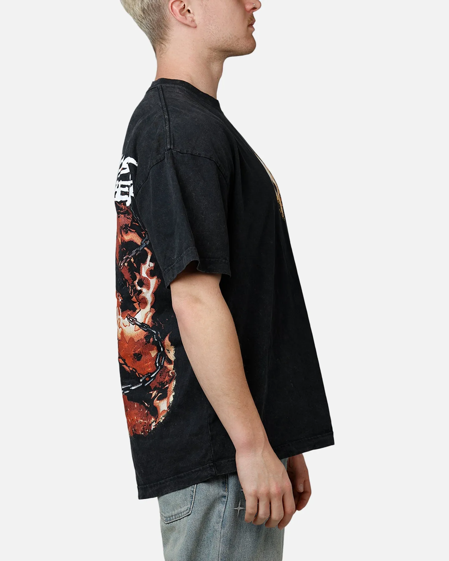 Goat Crew Marvel Ghost Rider Fire Vintage T-Shirt Black Acidwash sold by Culture Kings product image thumbnail 4