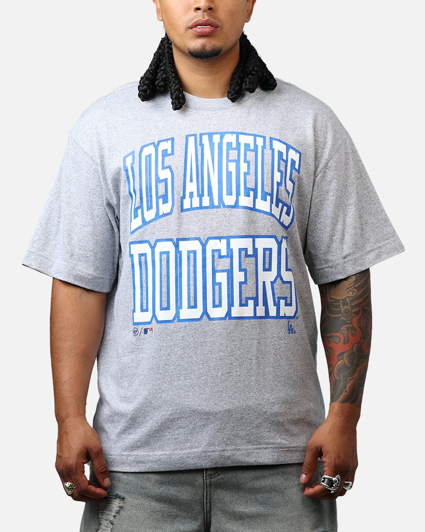 47 Brand Los Angeles Dodgers Stack T-Shirt Grey sold by Culture Kings