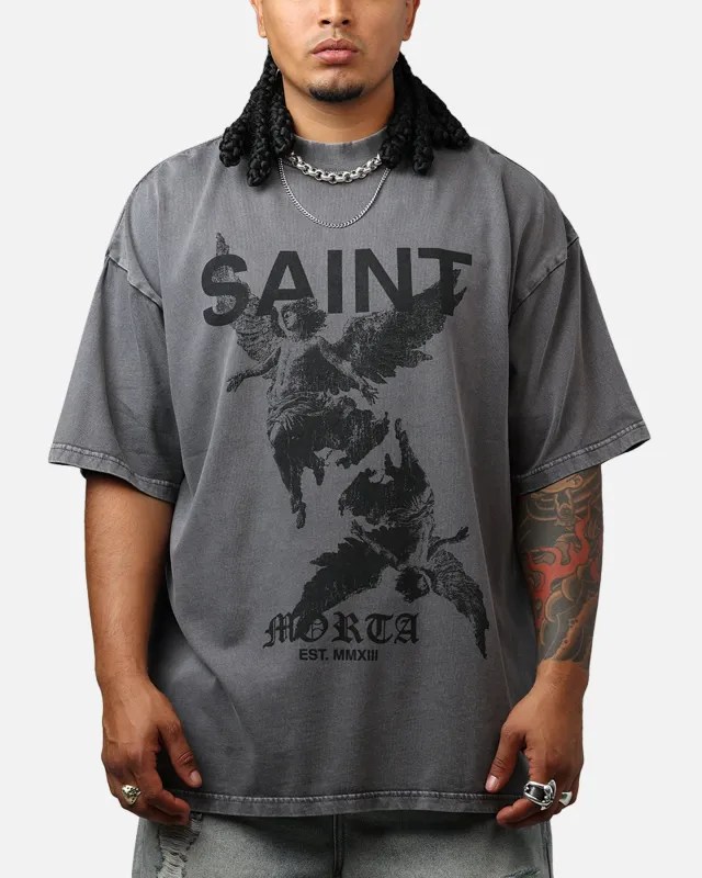 Saint Morta Heavens Mock T-Shirt Washed Charcoal sold by Culture Kings