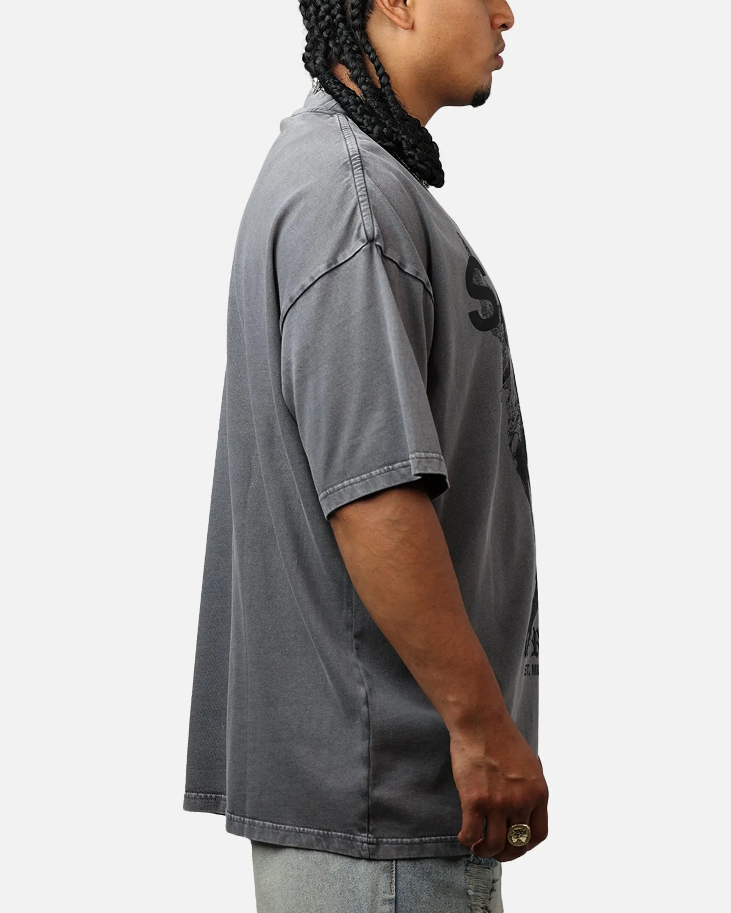 Saint Morta Heavens Mock T-Shirt Washed Charcoal sold by Culture Kings product image thumbnail 4