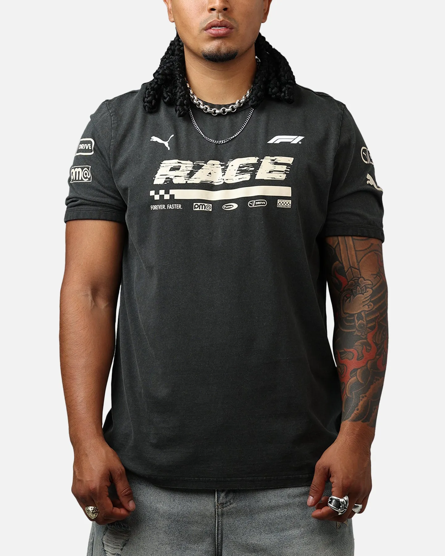 Puma F1 Ringer T-Shirt Black sold by Culture Kings