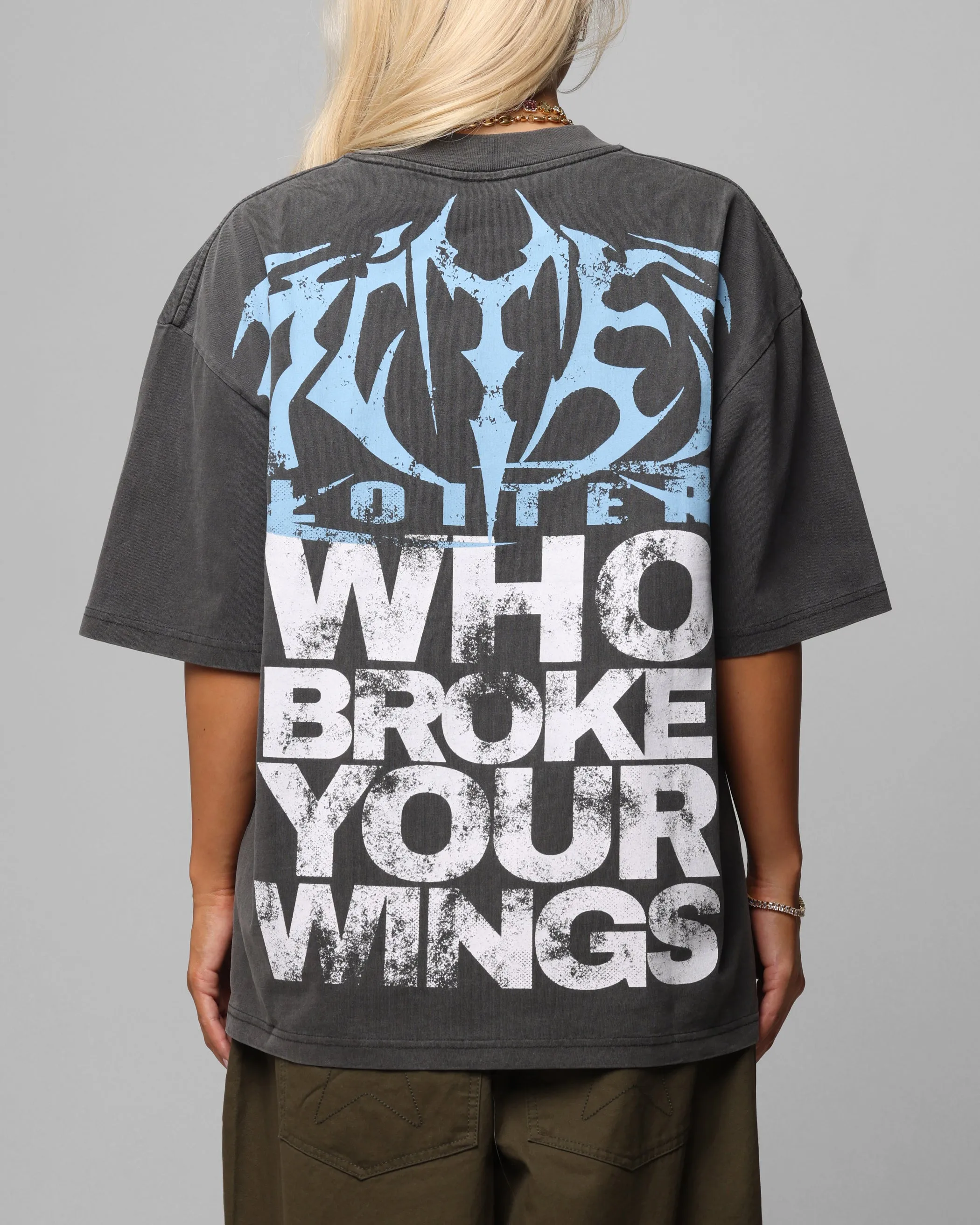 Loiter Angel Number Vintage T-Shirt Charcoal sold by Culture Kings