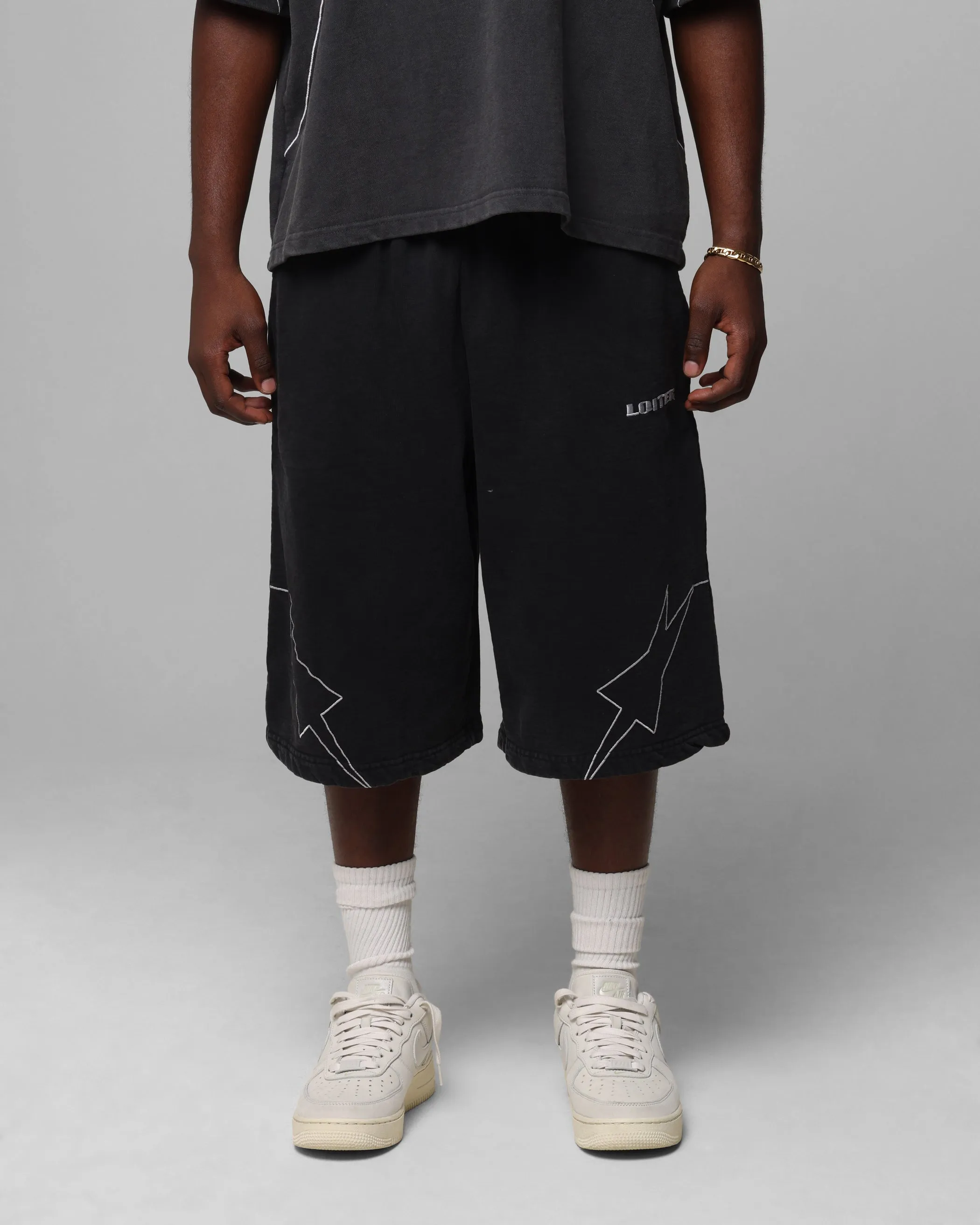Loiter Dark Performance Fleece Shorts Washed Charcoal sold by Culture Kings