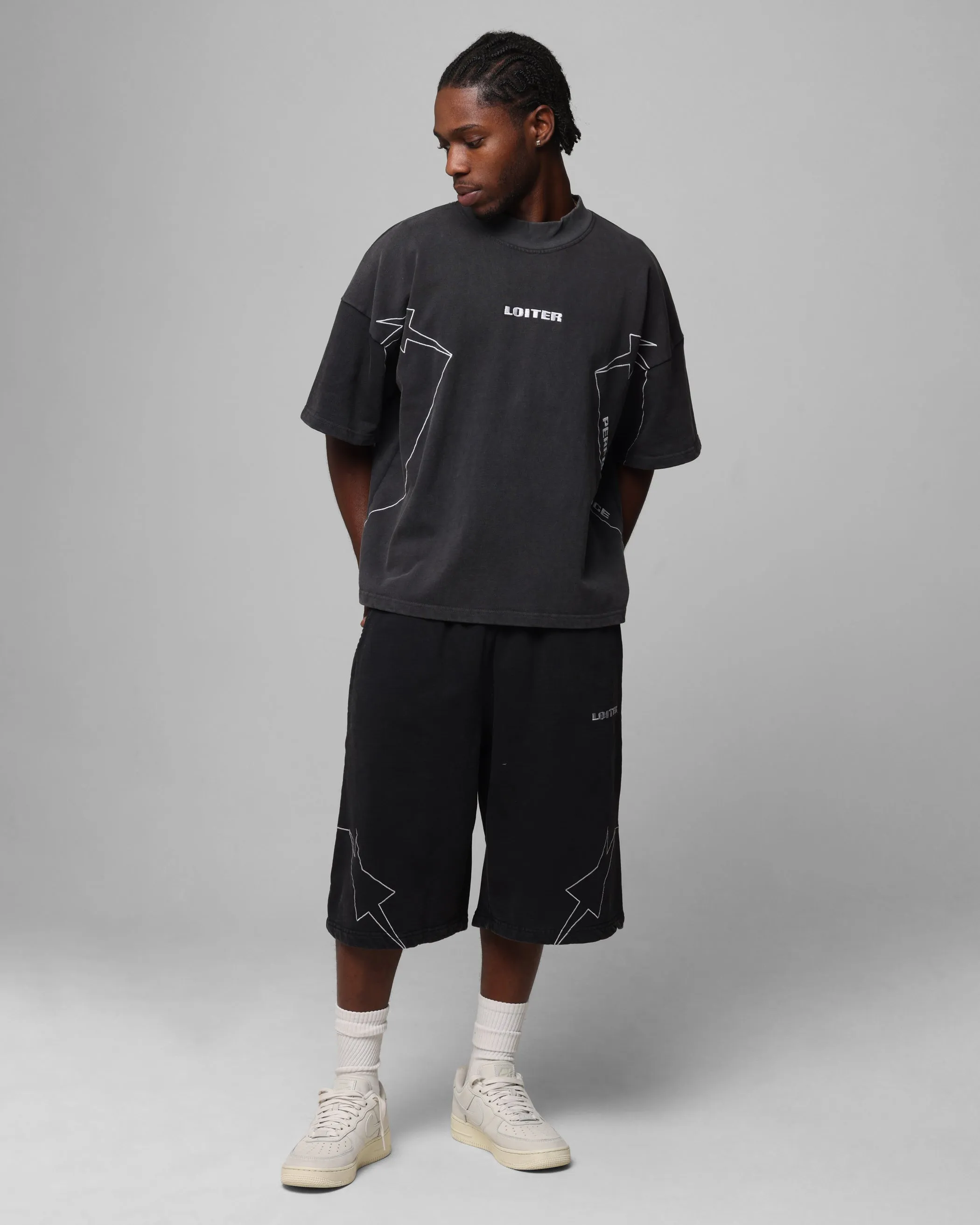 Loiter Dark Performance Fleece Shorts Washed Charcoal sold by Culture Kings product image thumbnail 2