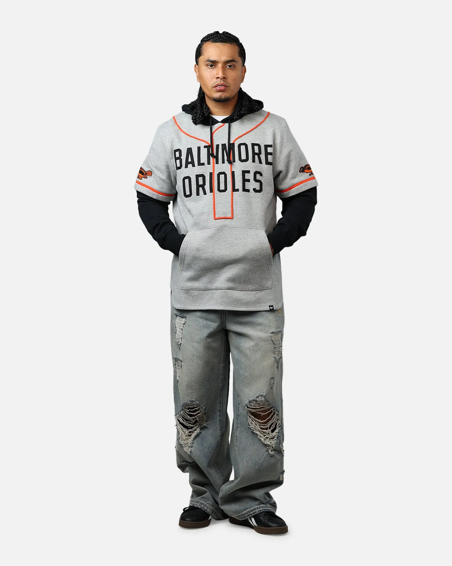 47 Brand Baltimore Orioles Game Hoodie Grey/Black sold by Culture Kings product image thumbnail 3