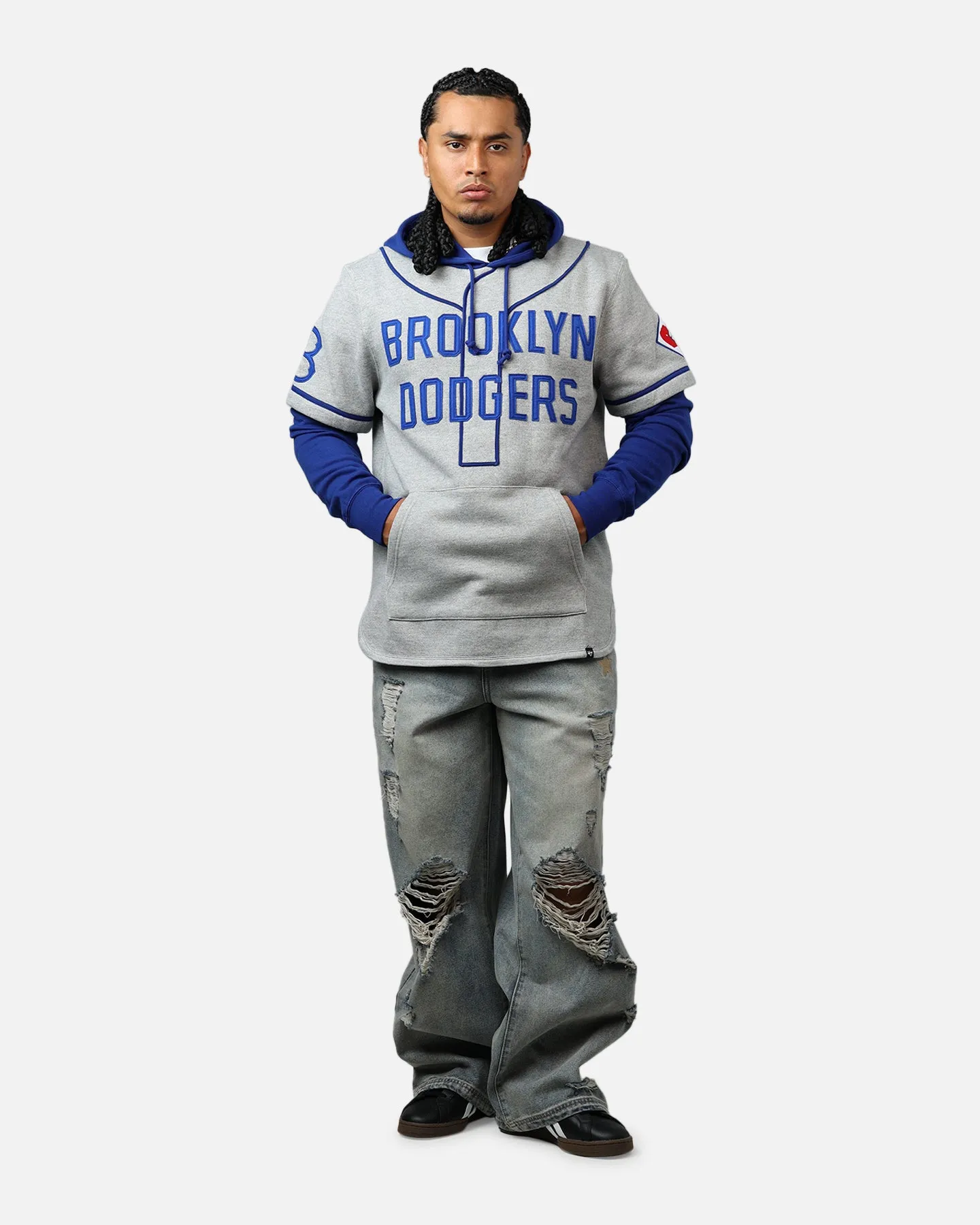 47 Brand Los Angeles Dodgers Game Hoodie Grey/Navy sold by Culture Kings product image thumbnail 3