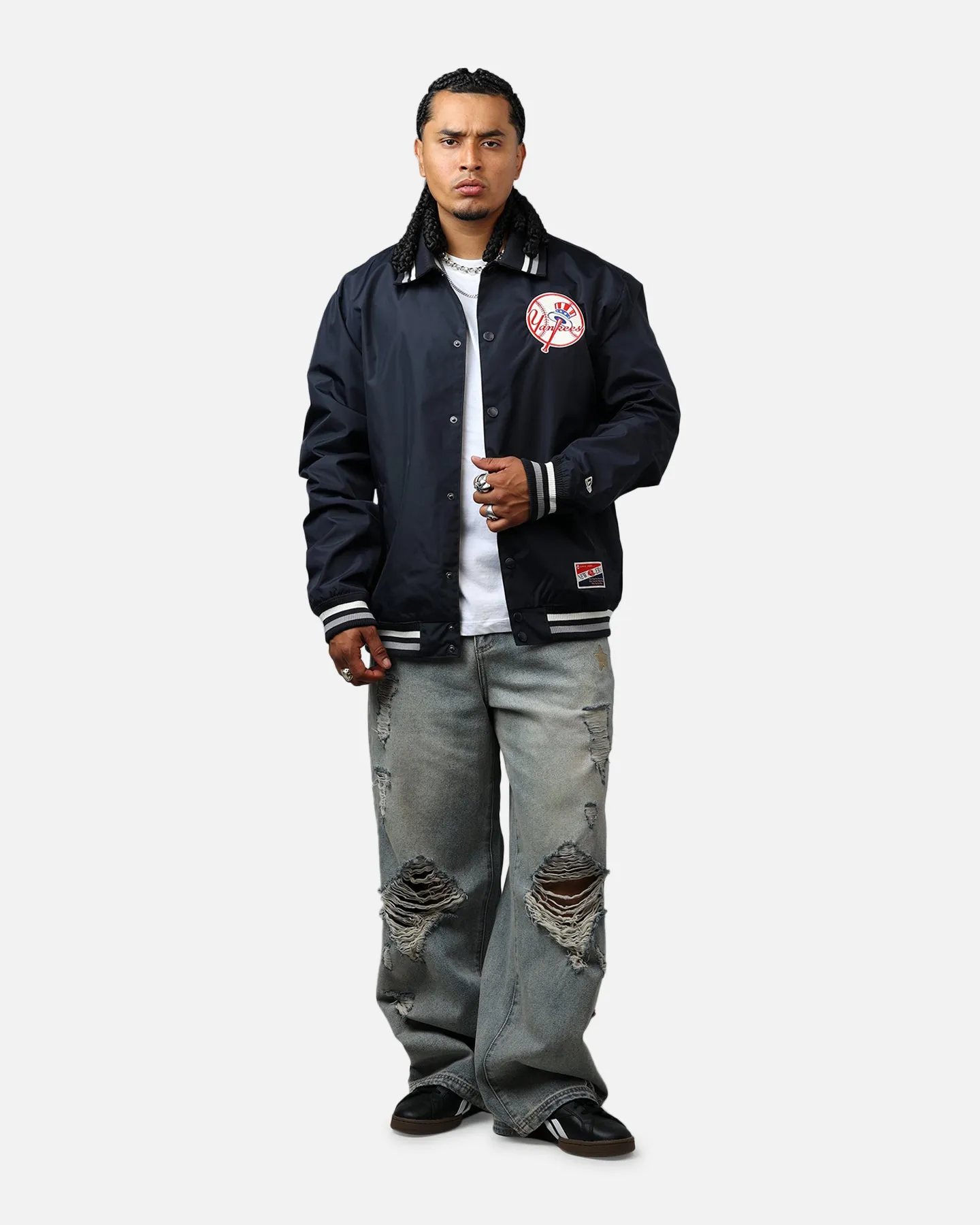 New Era New York Yankees Throwback Jacket Navy sold by Culture Kings product image thumbnail 3