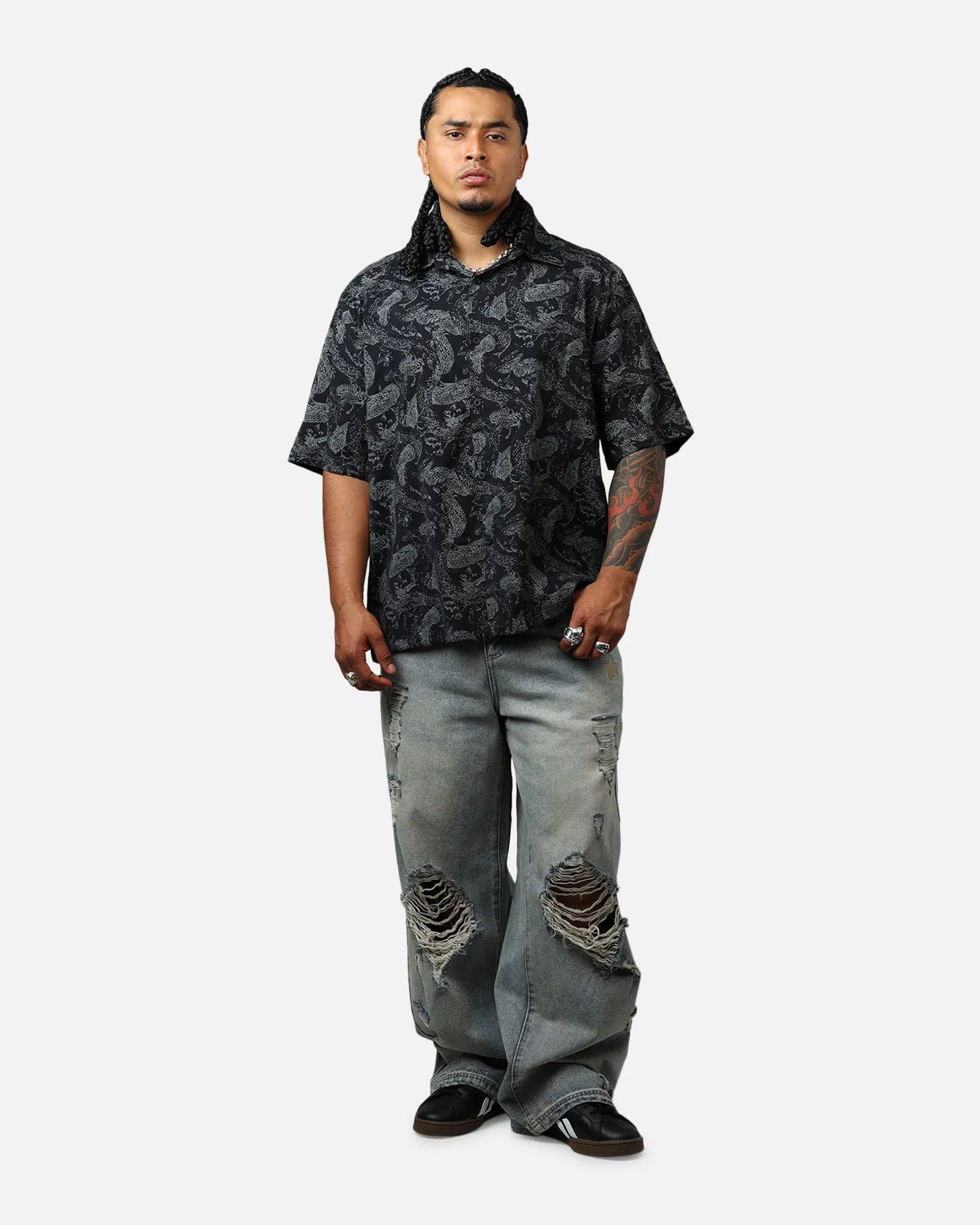Saint Morta Year Of The Snake Button Up Shirt Black/Grey sold by Culture Kings product image thumbnail 3
