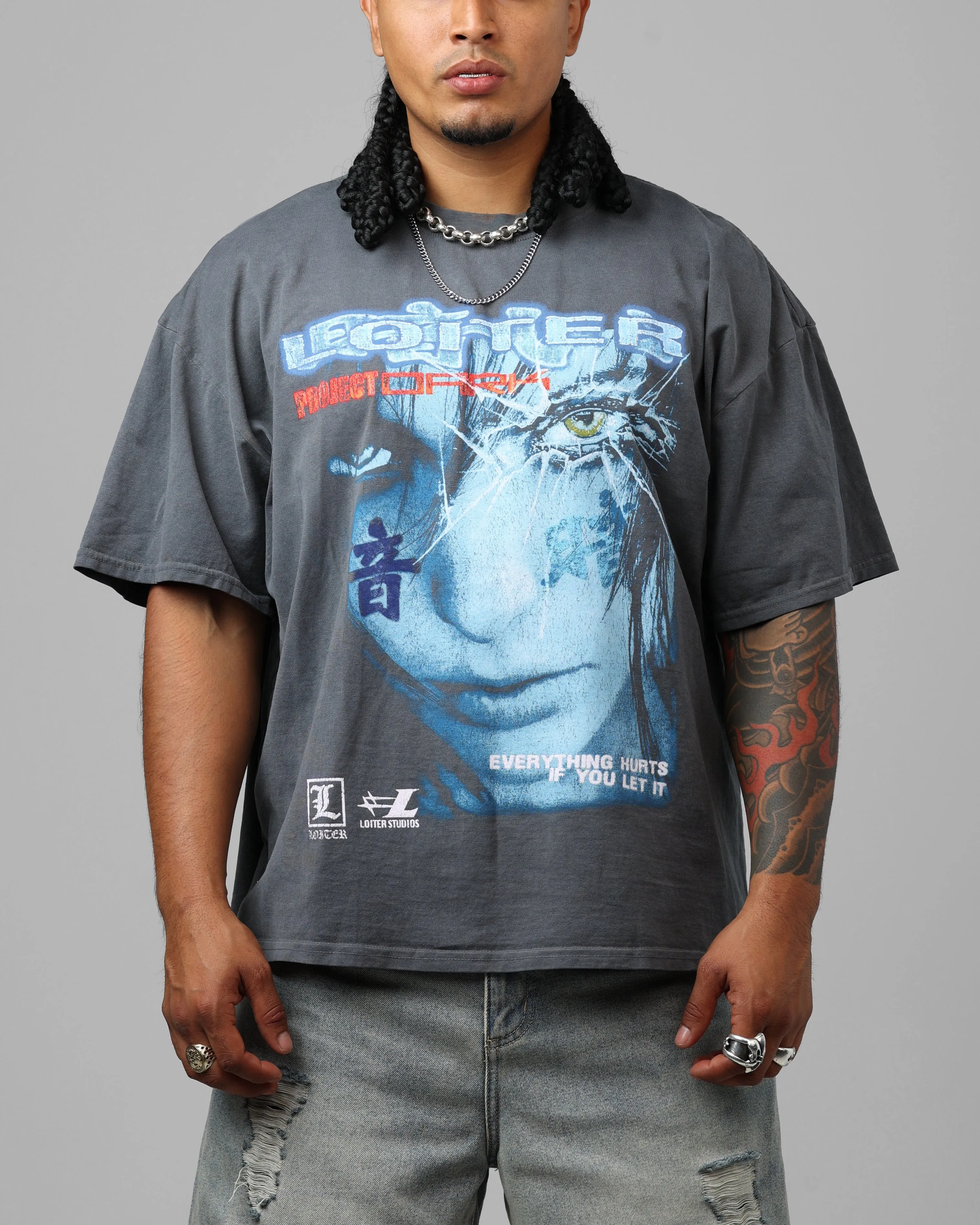 Loiter Project Dark Vintage T-Shirt Washed Charcoal sold by Culture Kings