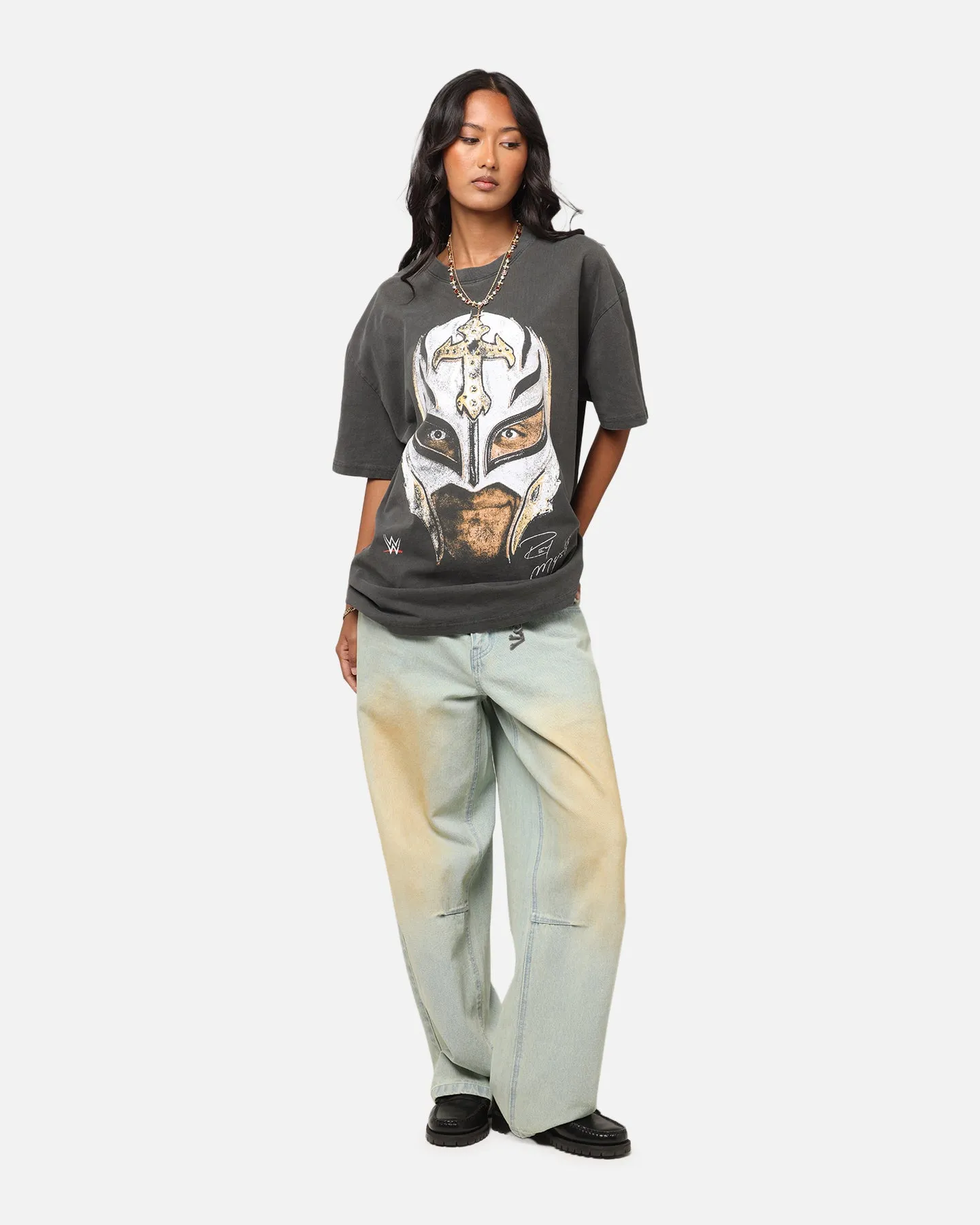 Culture Kings X WWE Rey Mysterio Big Head Heavyweight T-Shirt Black Wash sold by Culture Kings product image thumbnail 3