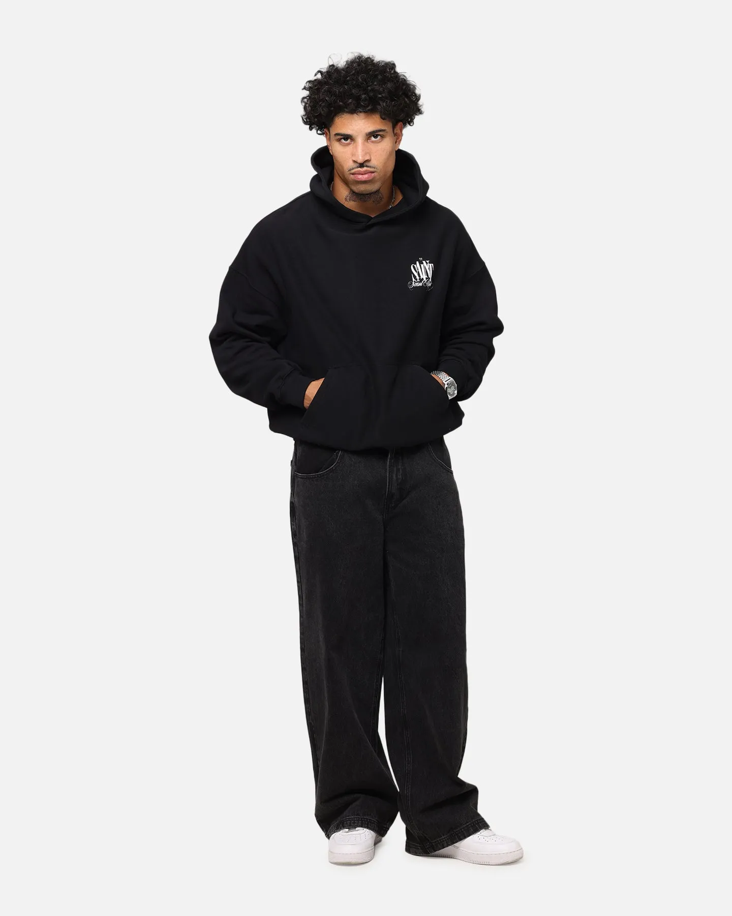 Saint Morta Doves Boxy Hoodie Black sold by Culture Kings product image thumbnail 4