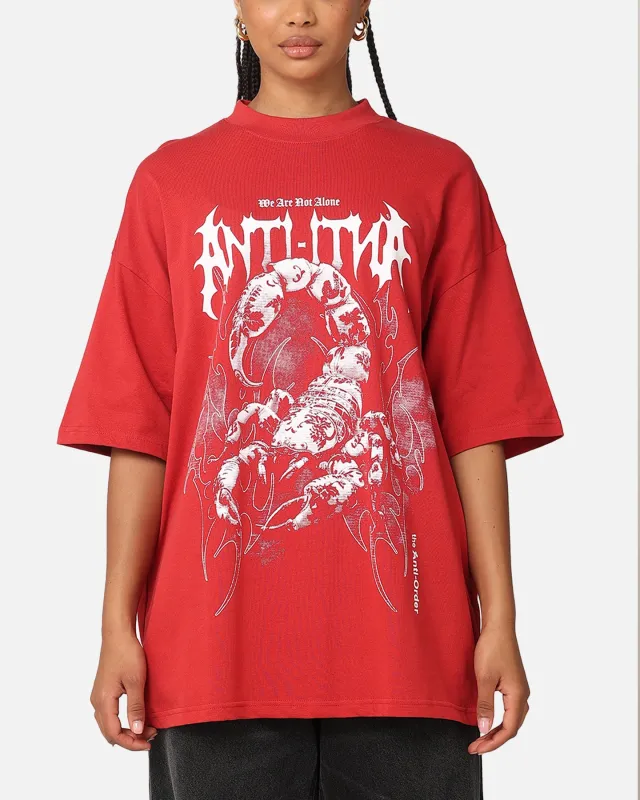 The Anti Order Invasion Mock Neck T-Shirt Red sold by Culture Kings