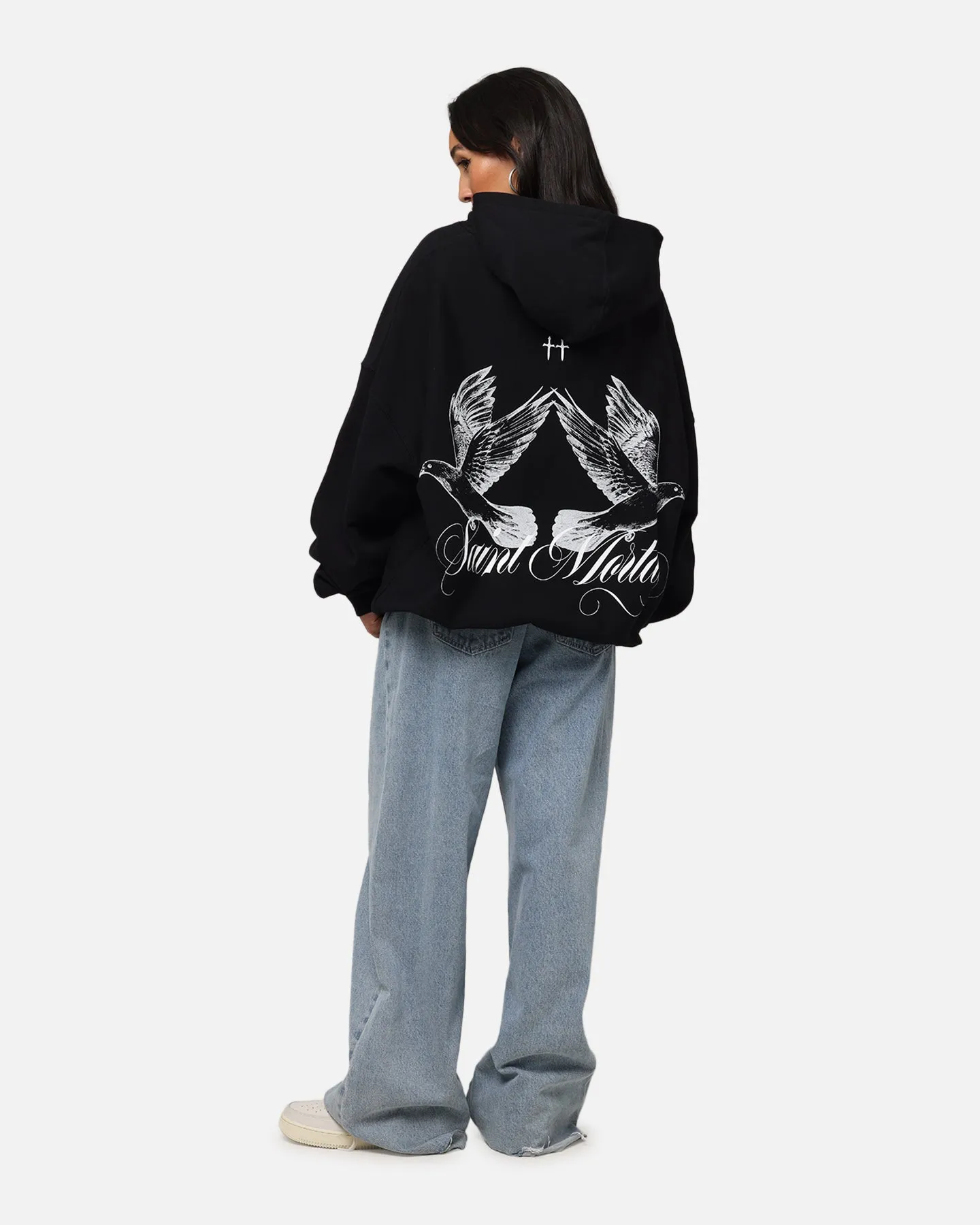 Saint Morta Doves Boxy Hoodie Black sold by Culture Kings product image thumbnail 3