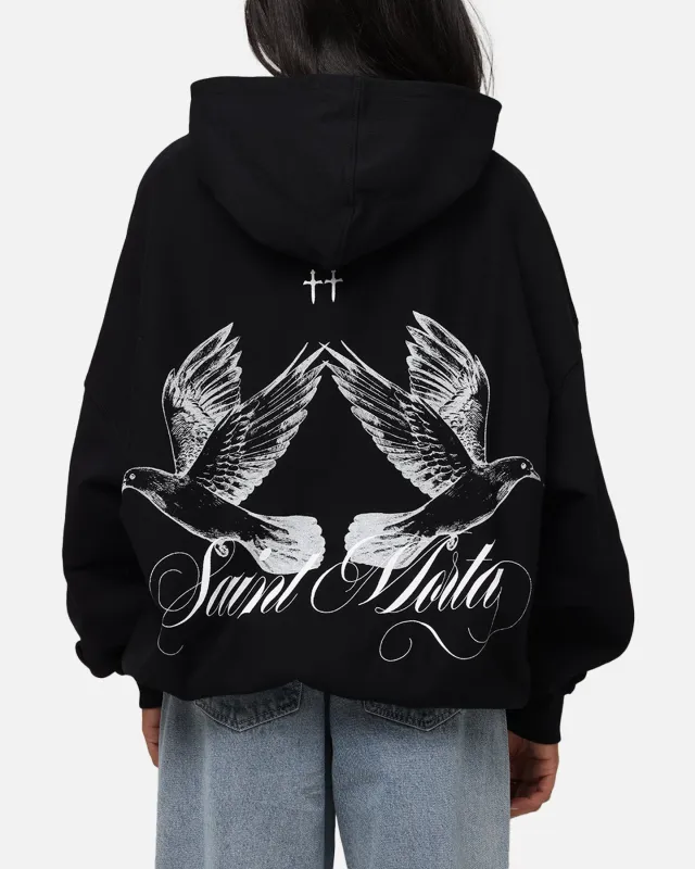 Saint Morta Doves Boxy Hoodie Black sold by Culture Kings
