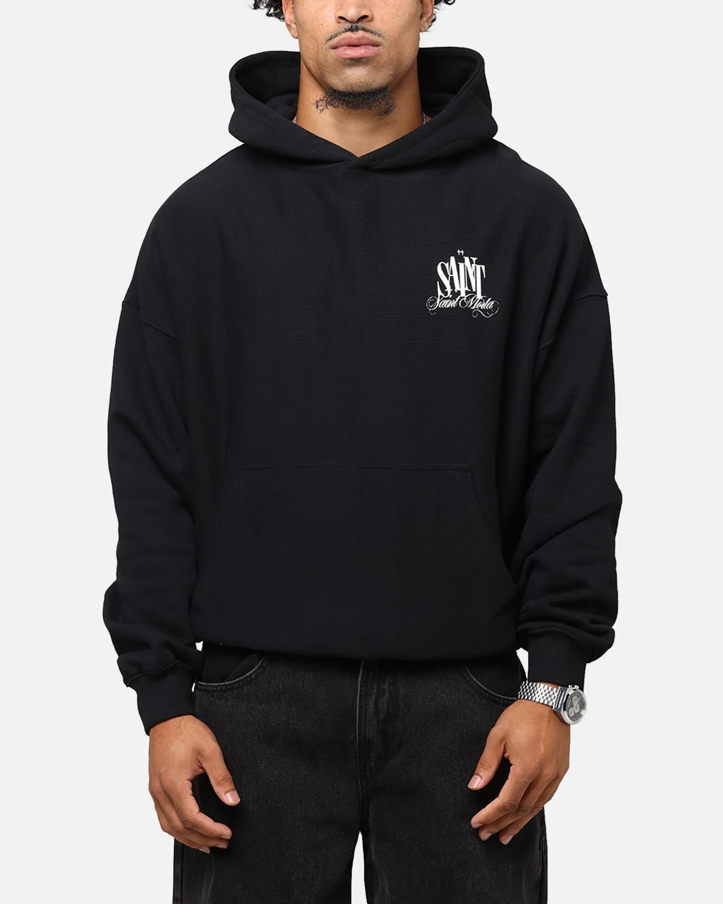 Saint Morta Doves Boxy Hoodie Black sold by Culture Kings product image thumbnail 2