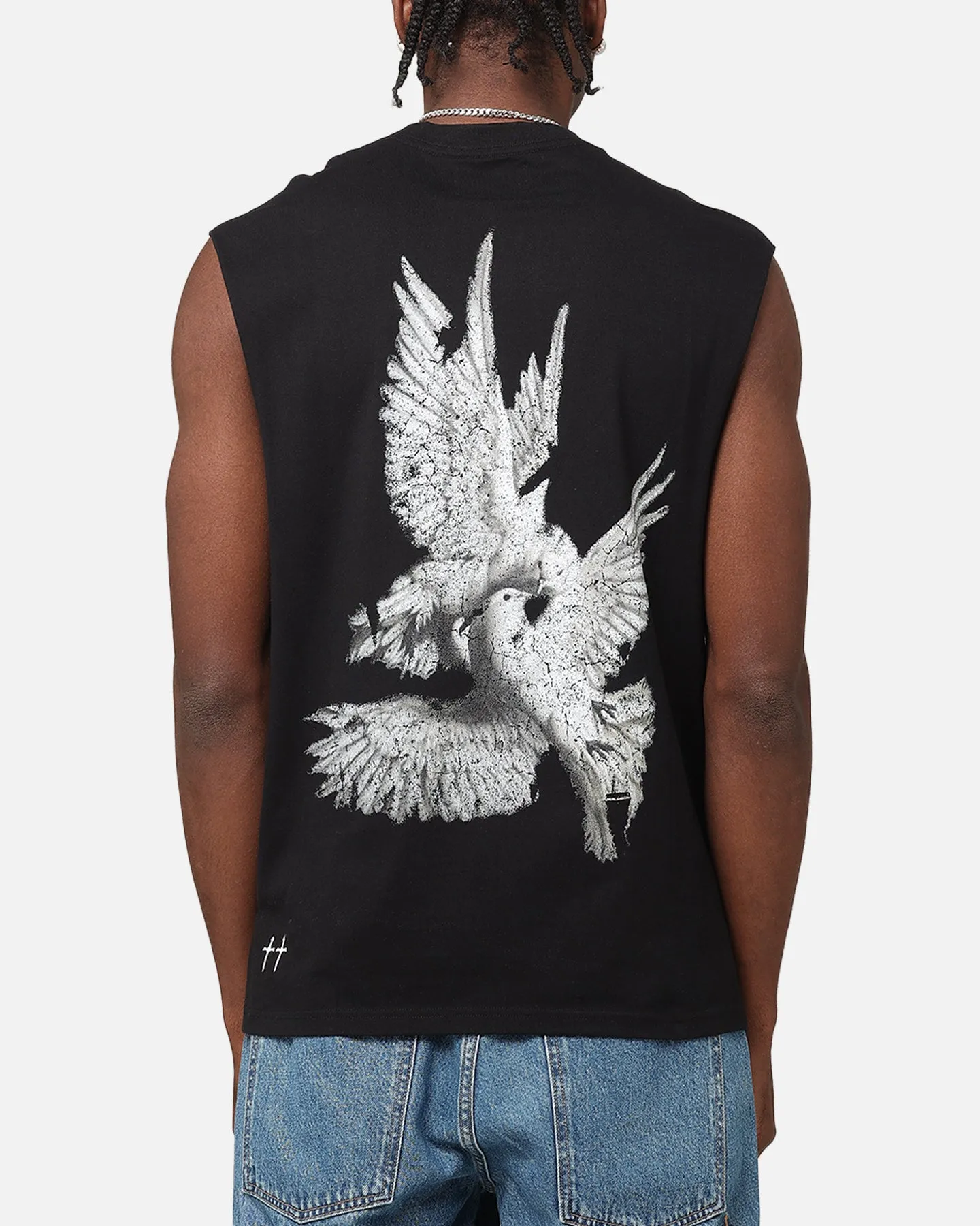 Saint Morta Doves Oversized Muscle T-Shirt Black sold by Culture Kings