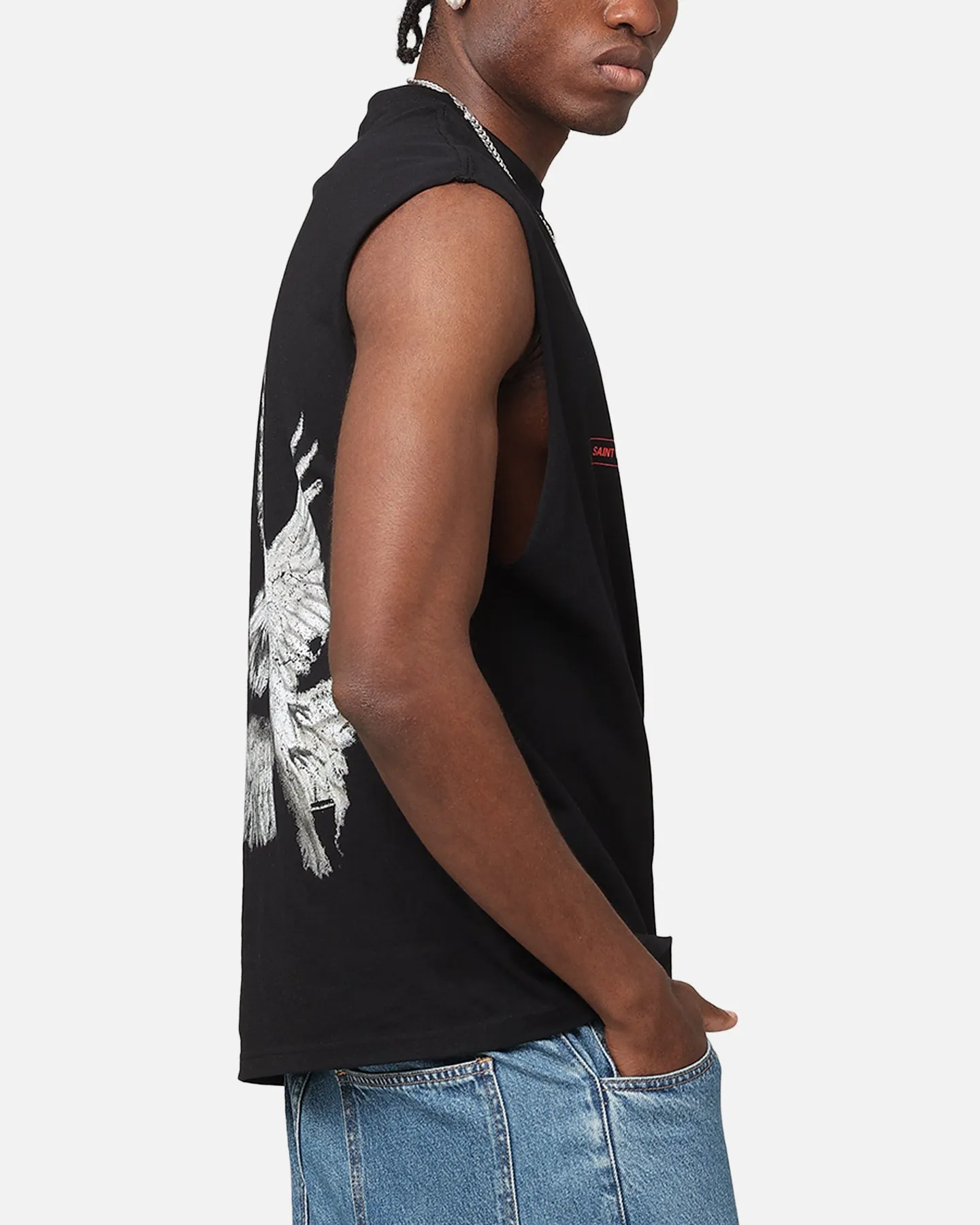 Saint Morta Doves Oversized Muscle T-Shirt Black sold by Culture Kings product image thumbnail 5