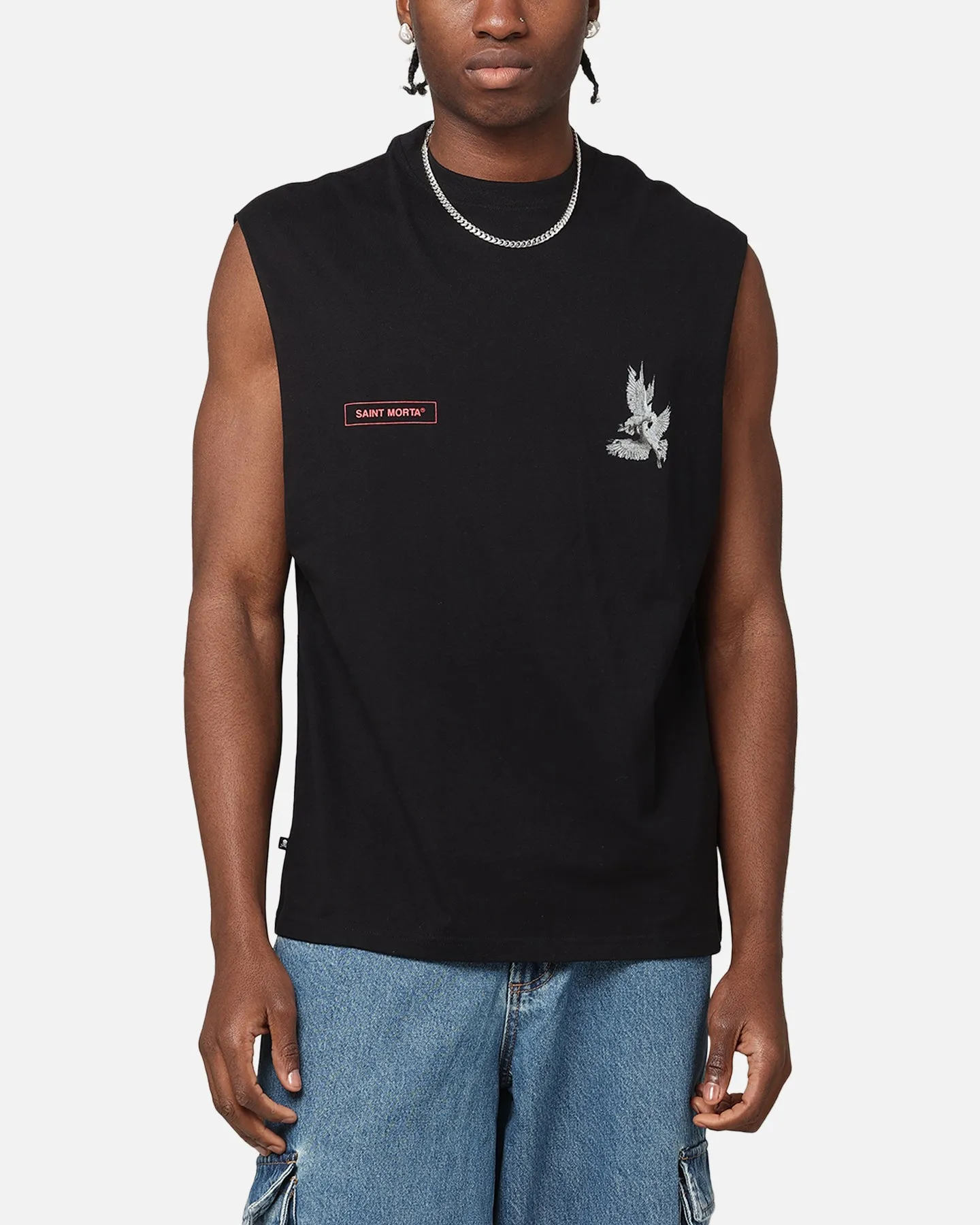 Saint Morta Doves Oversized Muscle T-Shirt Black sold by Culture Kings product image thumbnail 2