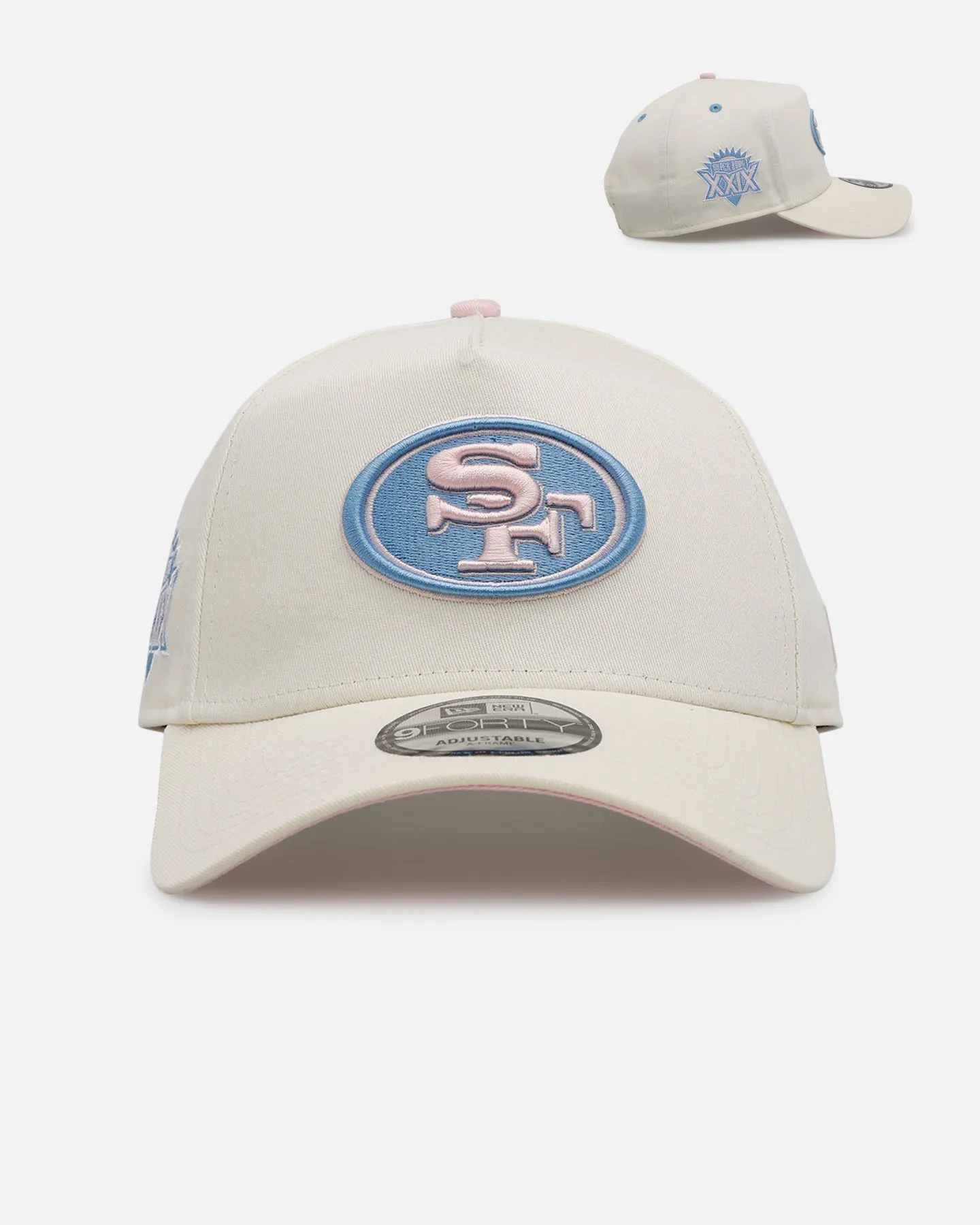 New Era San Francisco 49ers 'Pastel' 9FORTY A-Frame Snapback Chrome White sold by Culture Kings