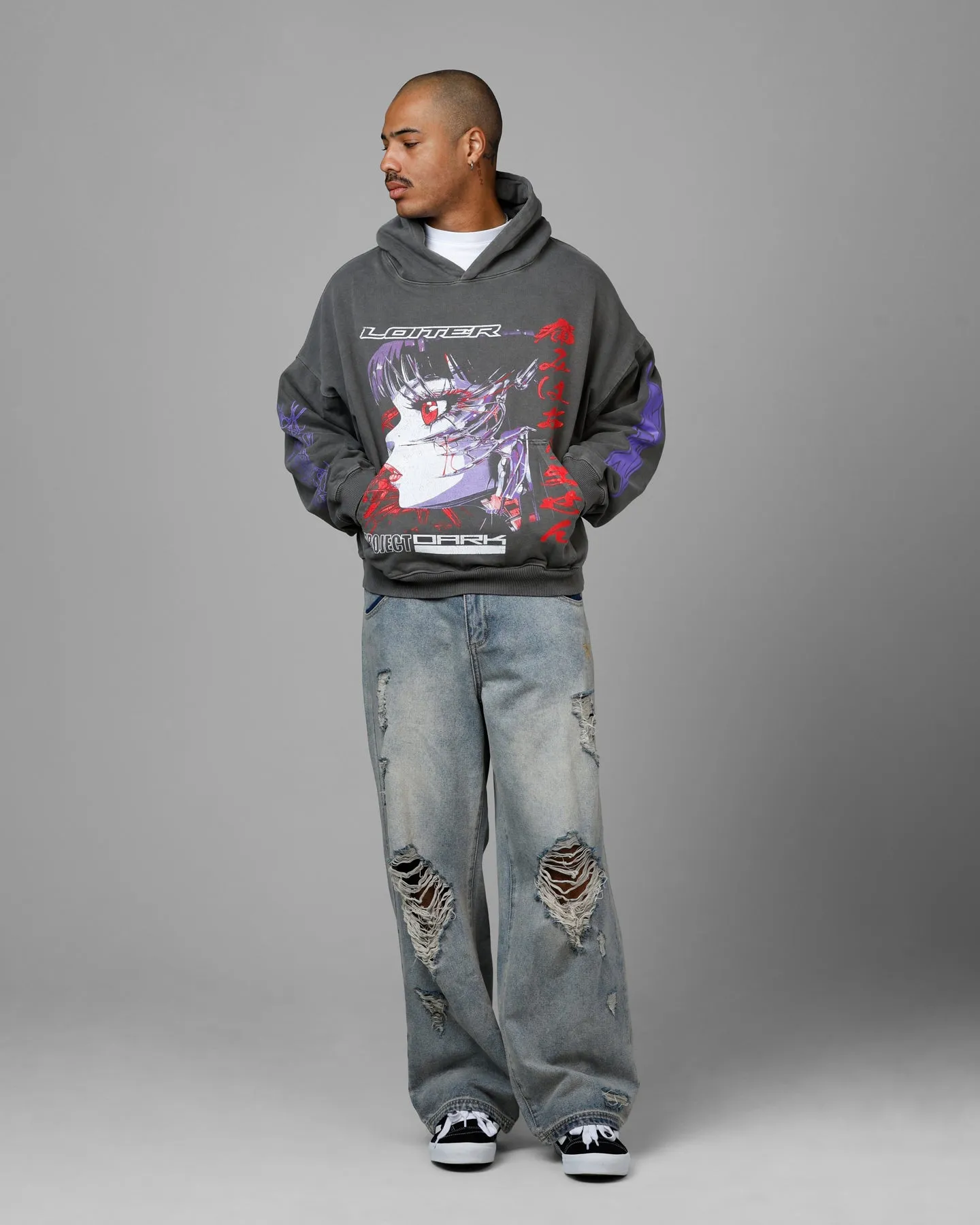 Loiter Cyberkinetics Premium Hoodie Washed Charcoal sold by Culture Kings product image thumbnail 3