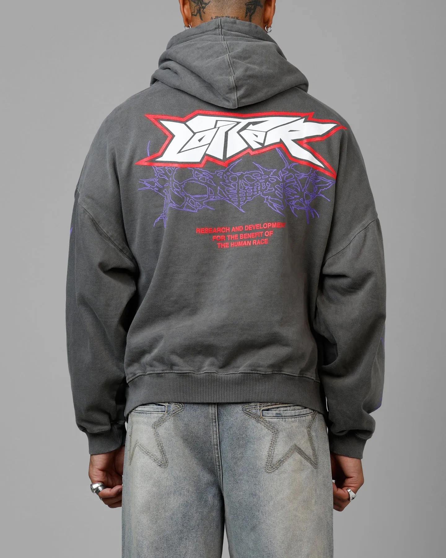 Loiter Cyberkinetics Premium Hoodie Washed Charcoal sold by Culture Kings product image thumbnail 2