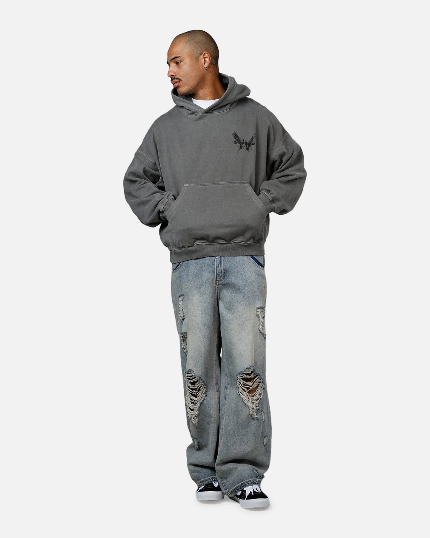 Saint Morta Black Doves Premium Hoodie Washed Charcoal sold by Culture Kings product image thumbnail 3