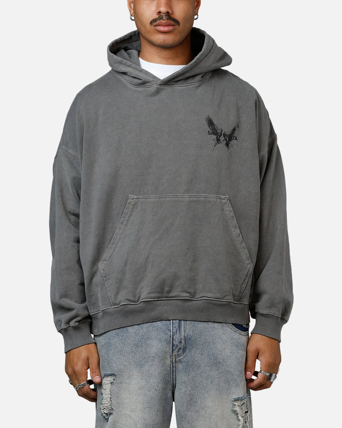 Saint Morta Black Doves Premium Hoodie Washed Charcoal sold by Culture Kings
