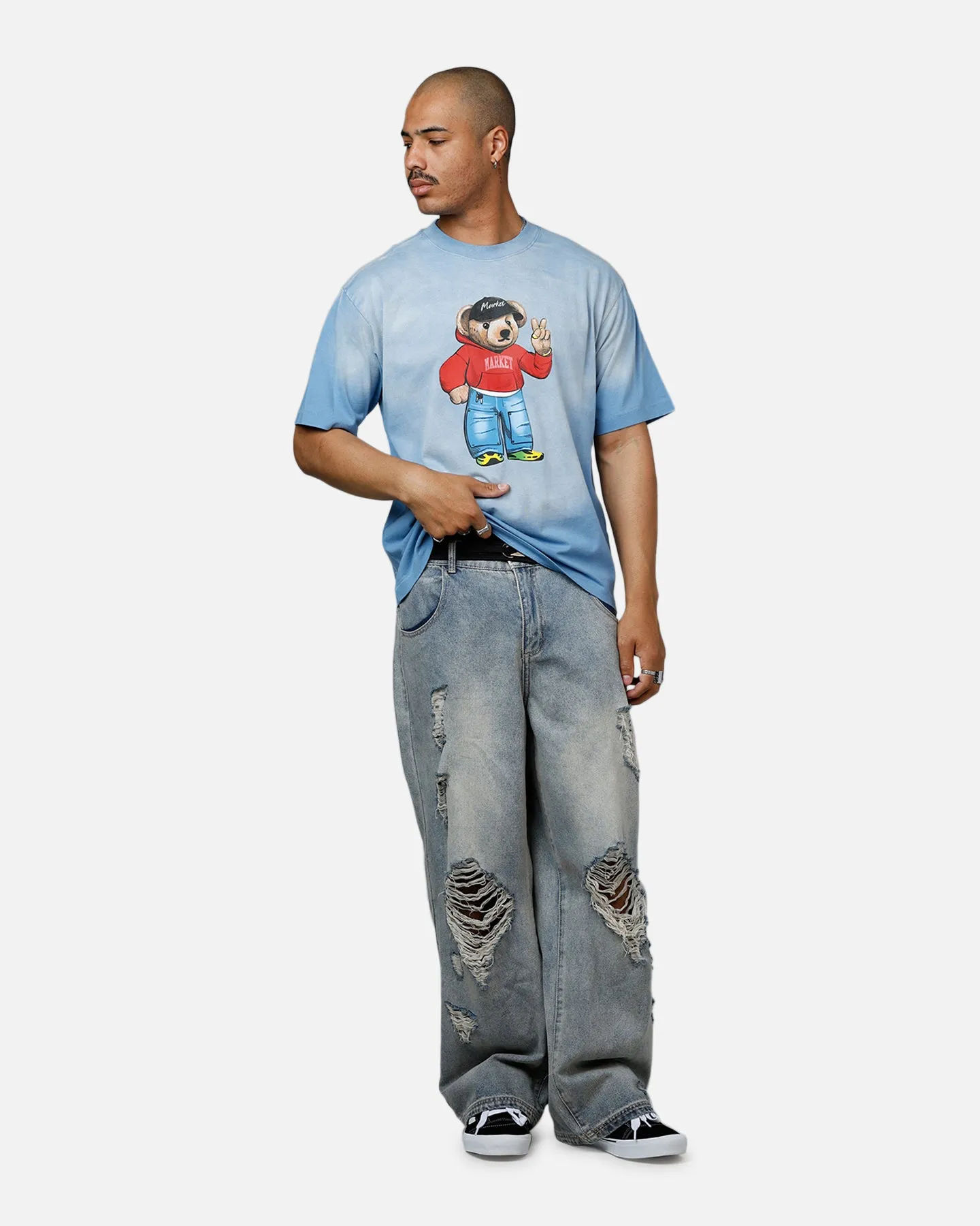 Market Fit Check Bear T-Shirt Sky Blue sold by Culture Kings product image thumbnail 3