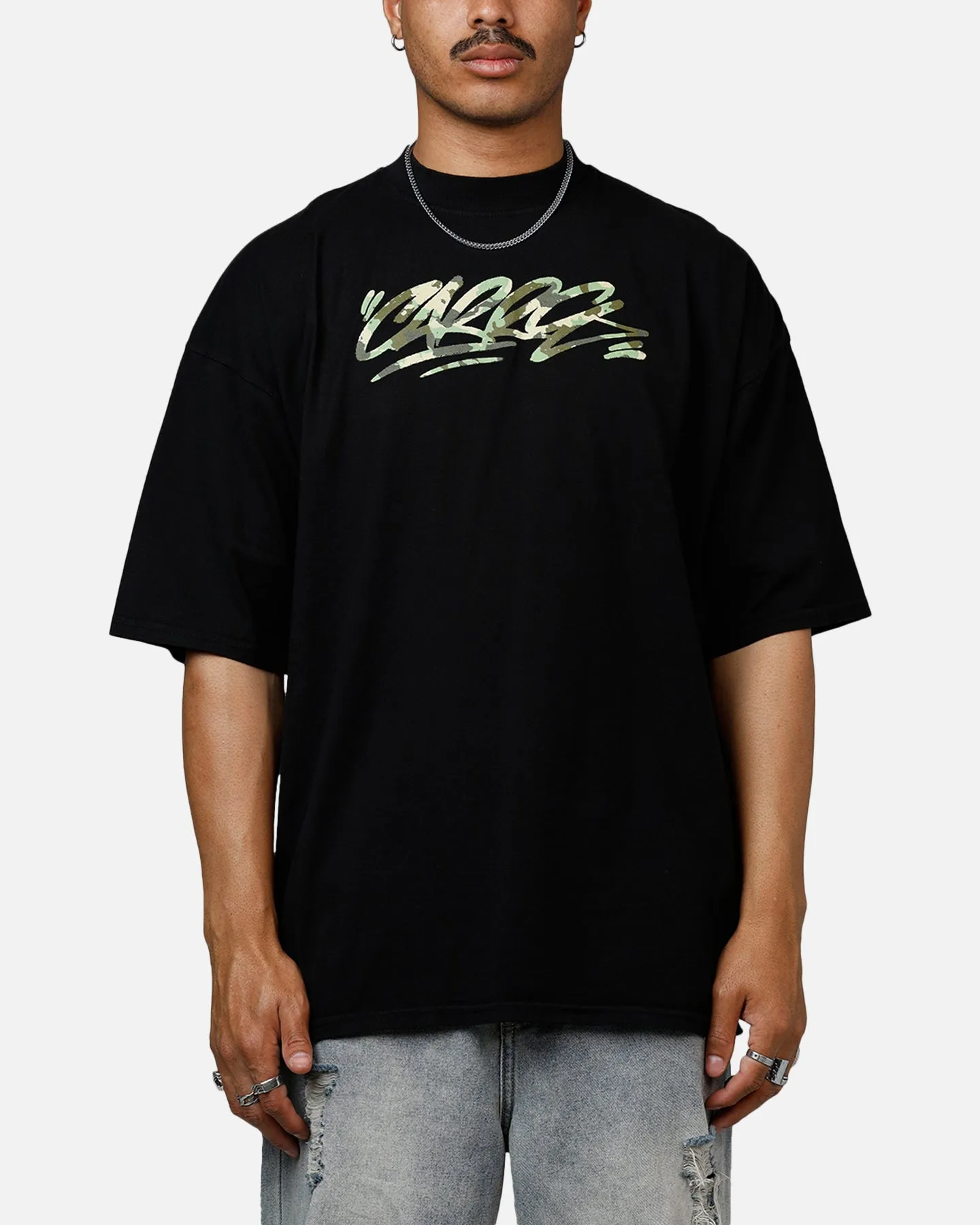 Carre Camo Script T-Shirt Black sold by Culture Kings