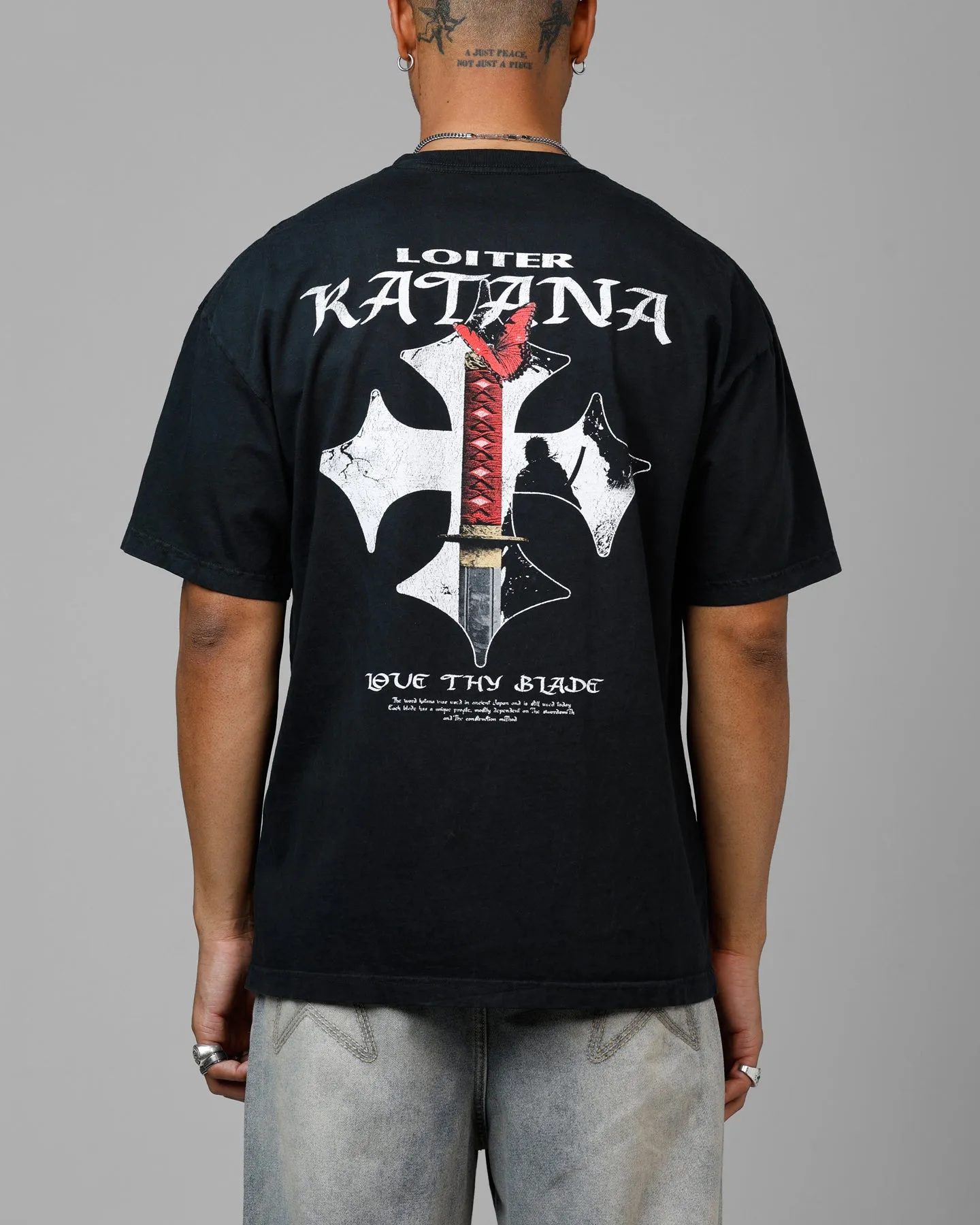 Loiter Katana Vintage T-Shirt Black Acidwash sold by Culture Kings product image thumbnail 2